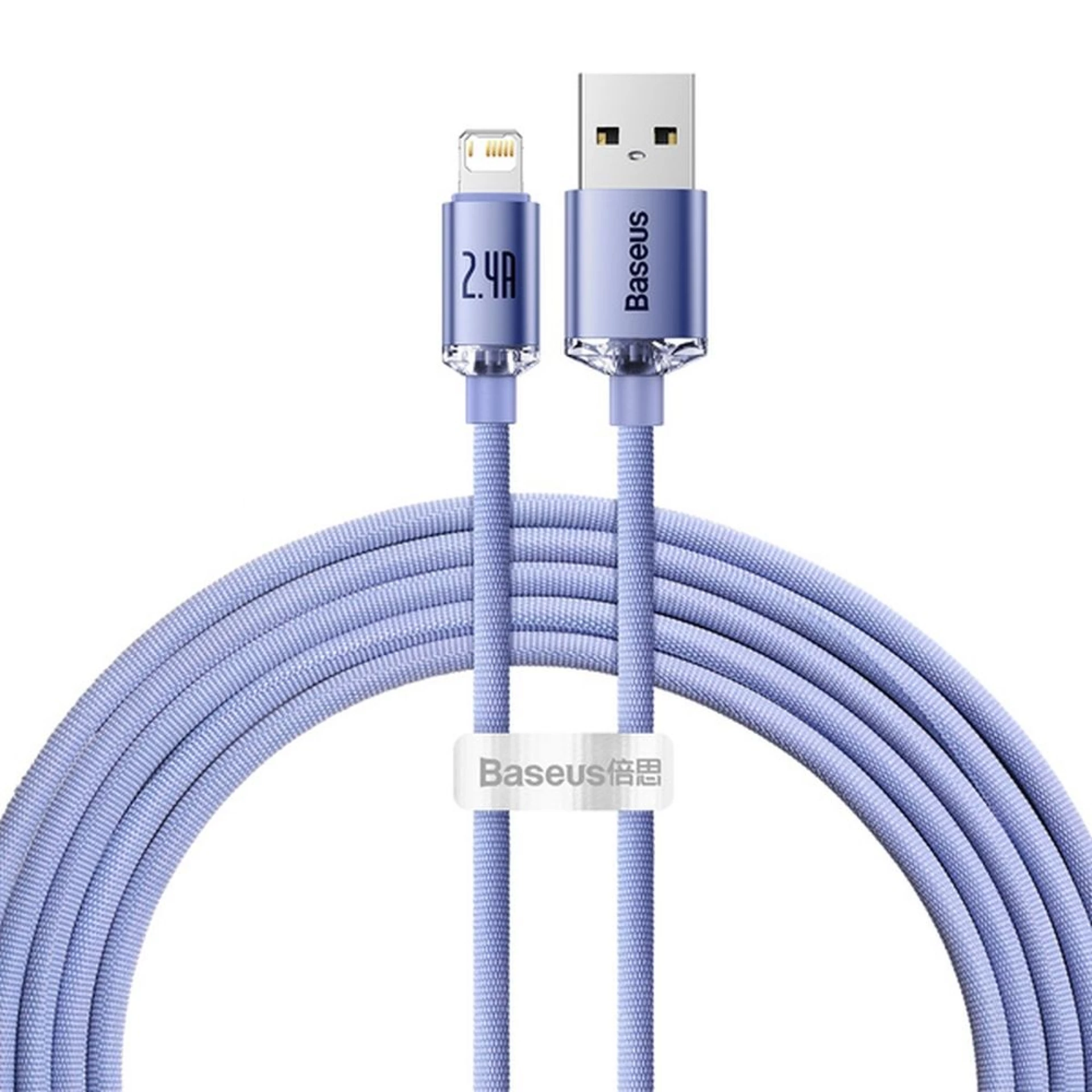 Kabl BASEUS USB A - Lightning 2.4A Crystal Shine 1,2m purple