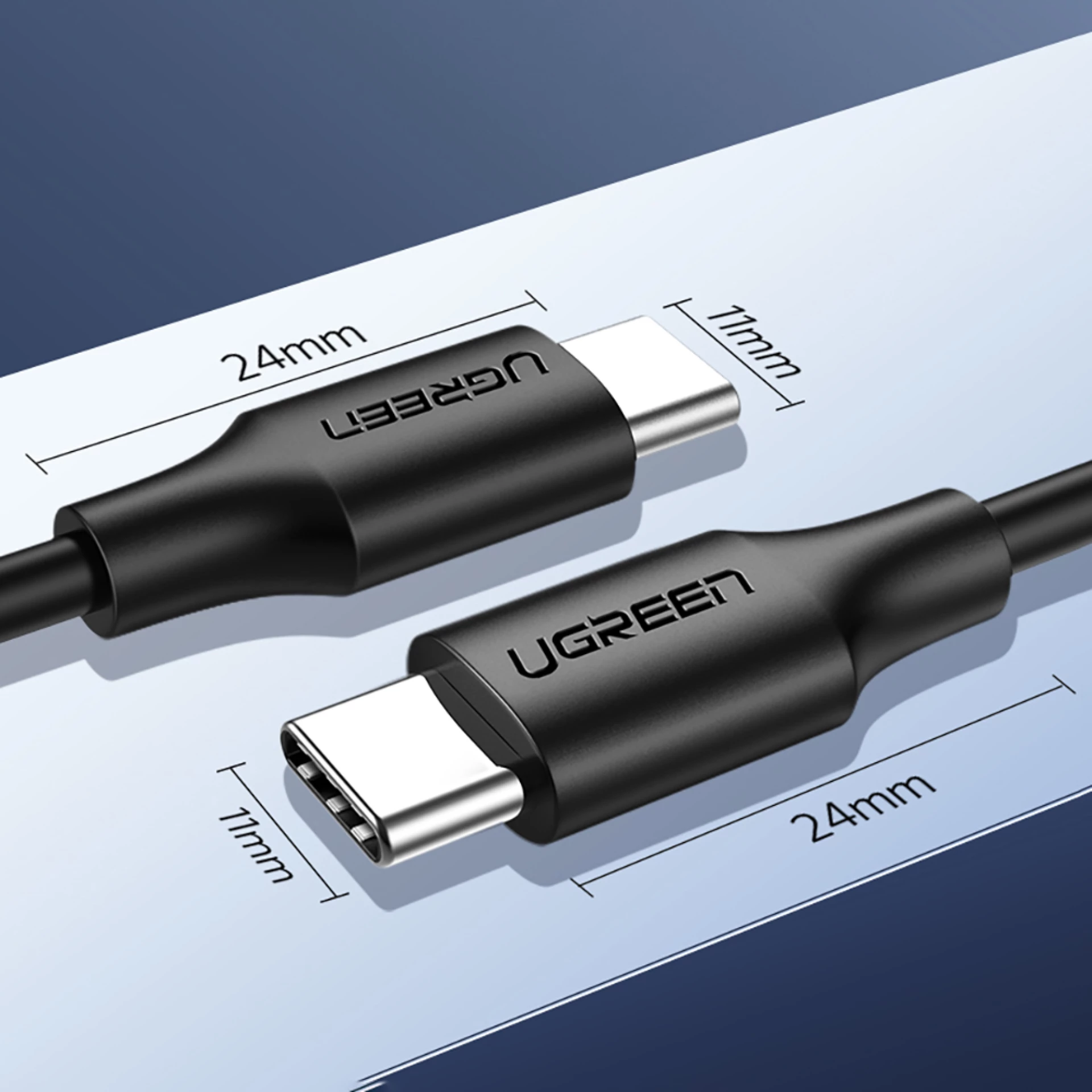 Kabl Ugreen USB-C to USB-C PD QC 3A US286 2m crni