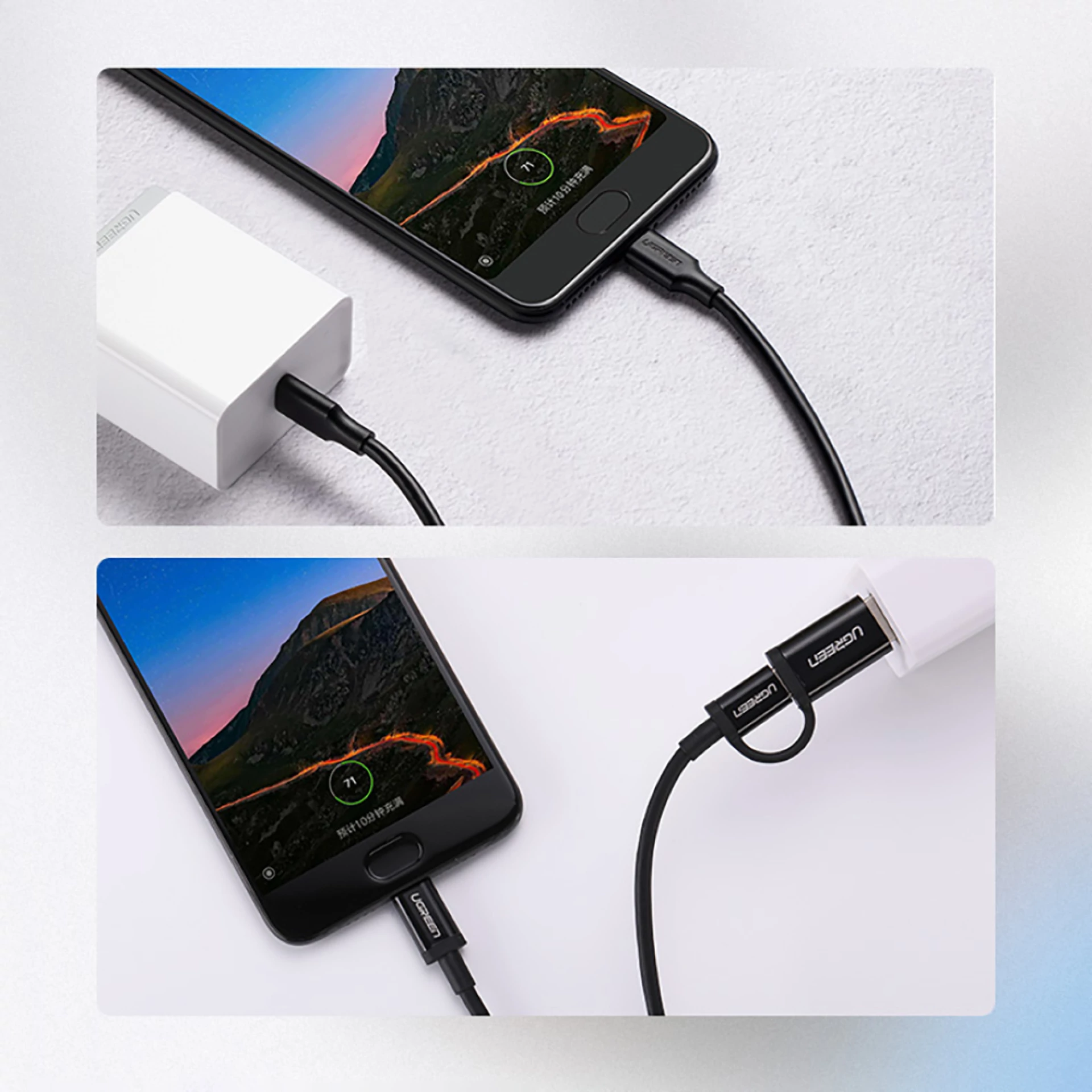 Kabl Ugreen USB-C to USB-C PD QC 3A US286 2m crni