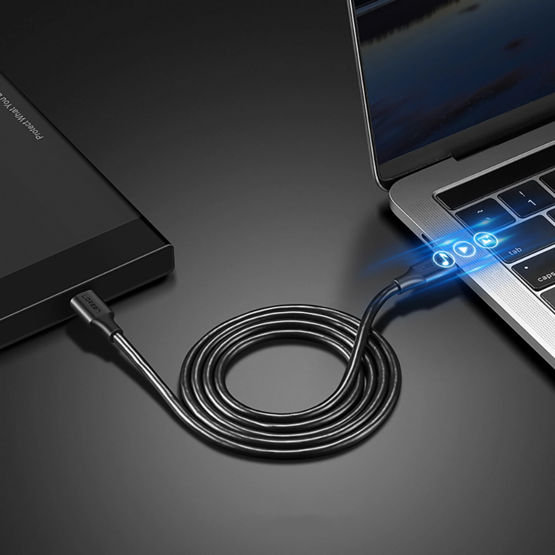 Kabl Ugreen USB-C to USB-C PD QC 3A US286 2m crni