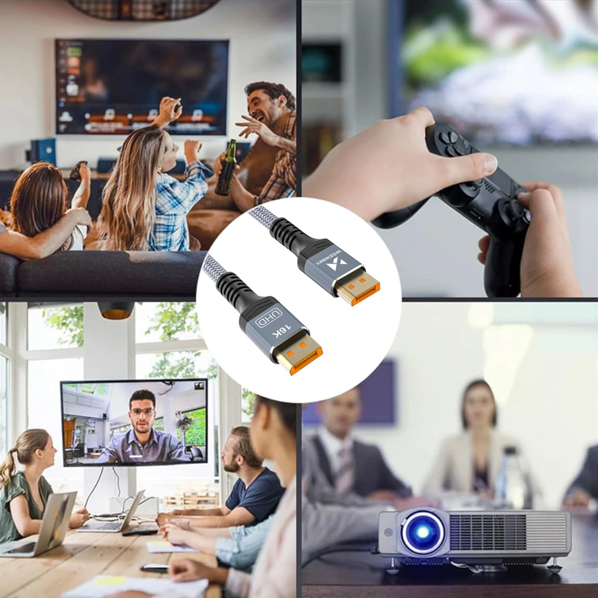 Kabl Wozinsky DisplayPort 2.1 16K WPS-16AYL2S 2m