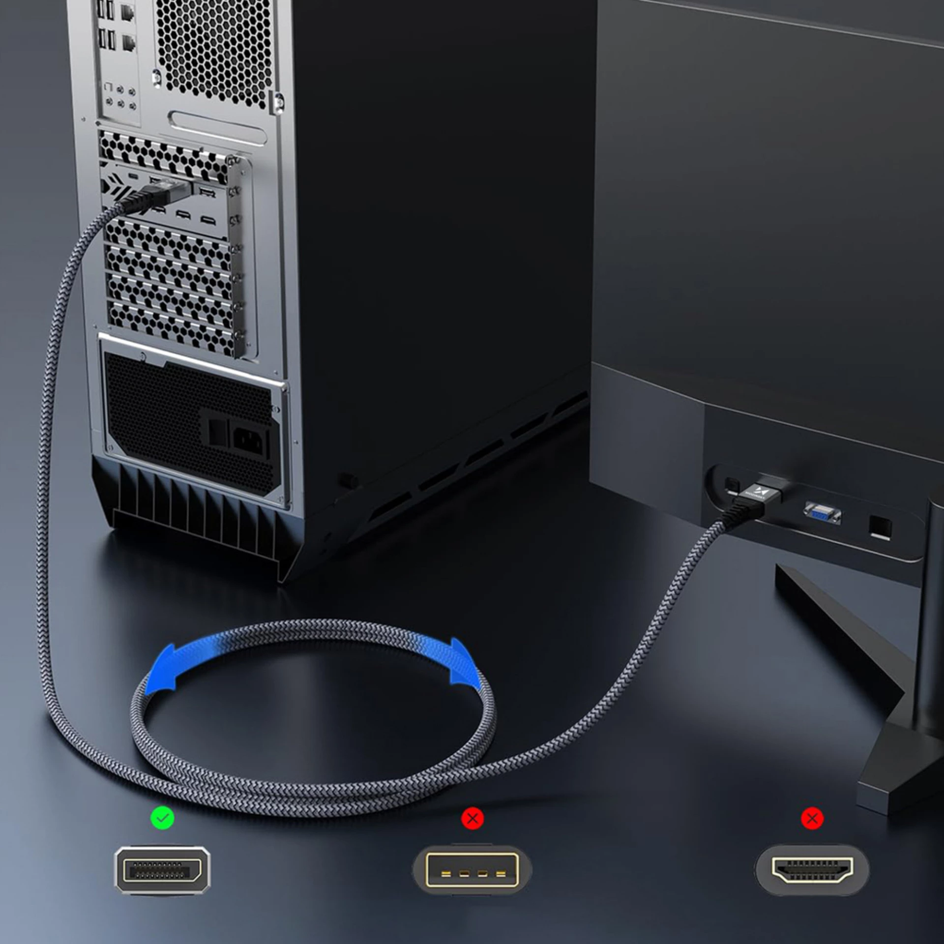 Kabl Wozinsky DisplayPort 2.1 16K WPS-16AYL2S 2m