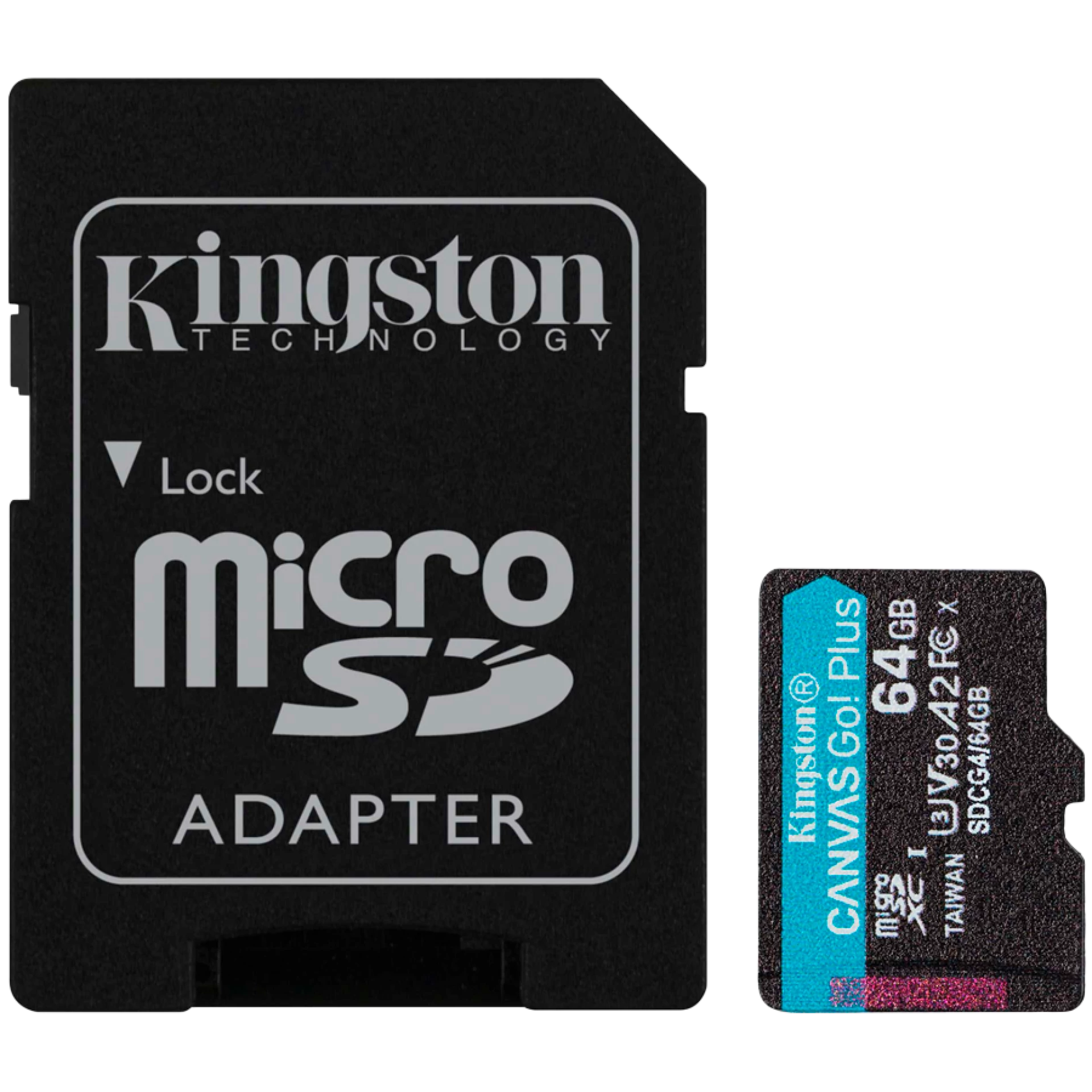 KINGSTON 64GB microSDXC Canvas Go Plus Gen4 200MB/s A2 U3 V30 Card + Adapter