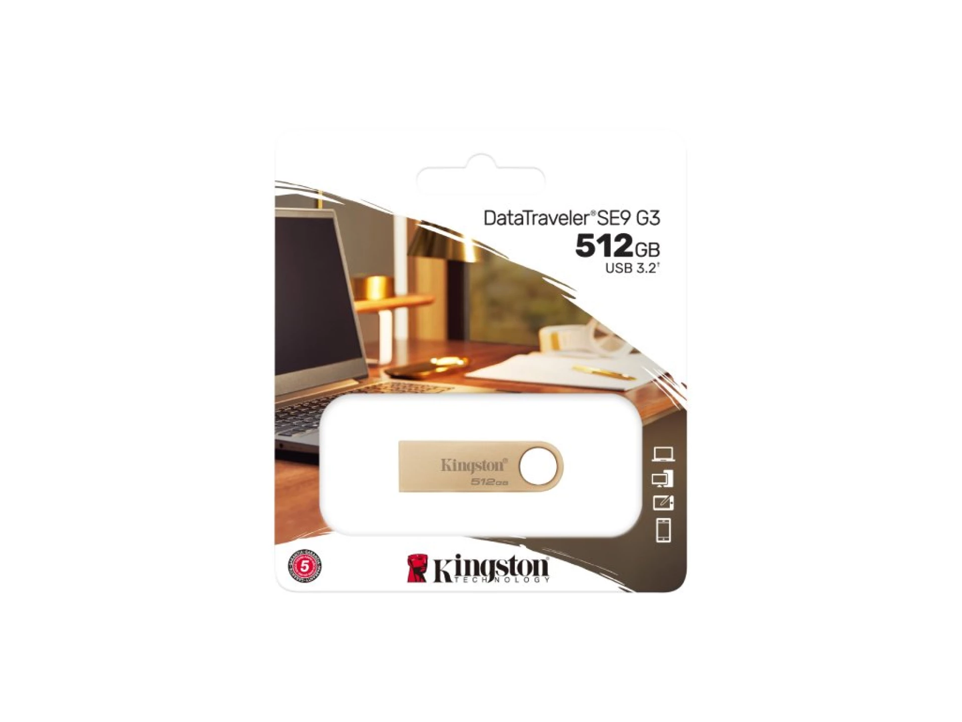 Kingston FD 512GB USB3.2 SE9 Premimum metal case,220MB/s read, 100 MB/s write
