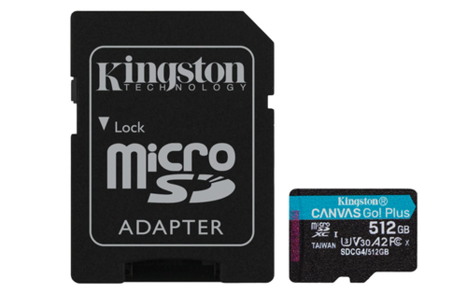 Kingston microSD 512GBCanvasGoPlus, Gen4r/w:200MB/s/160MB/s,with adapter