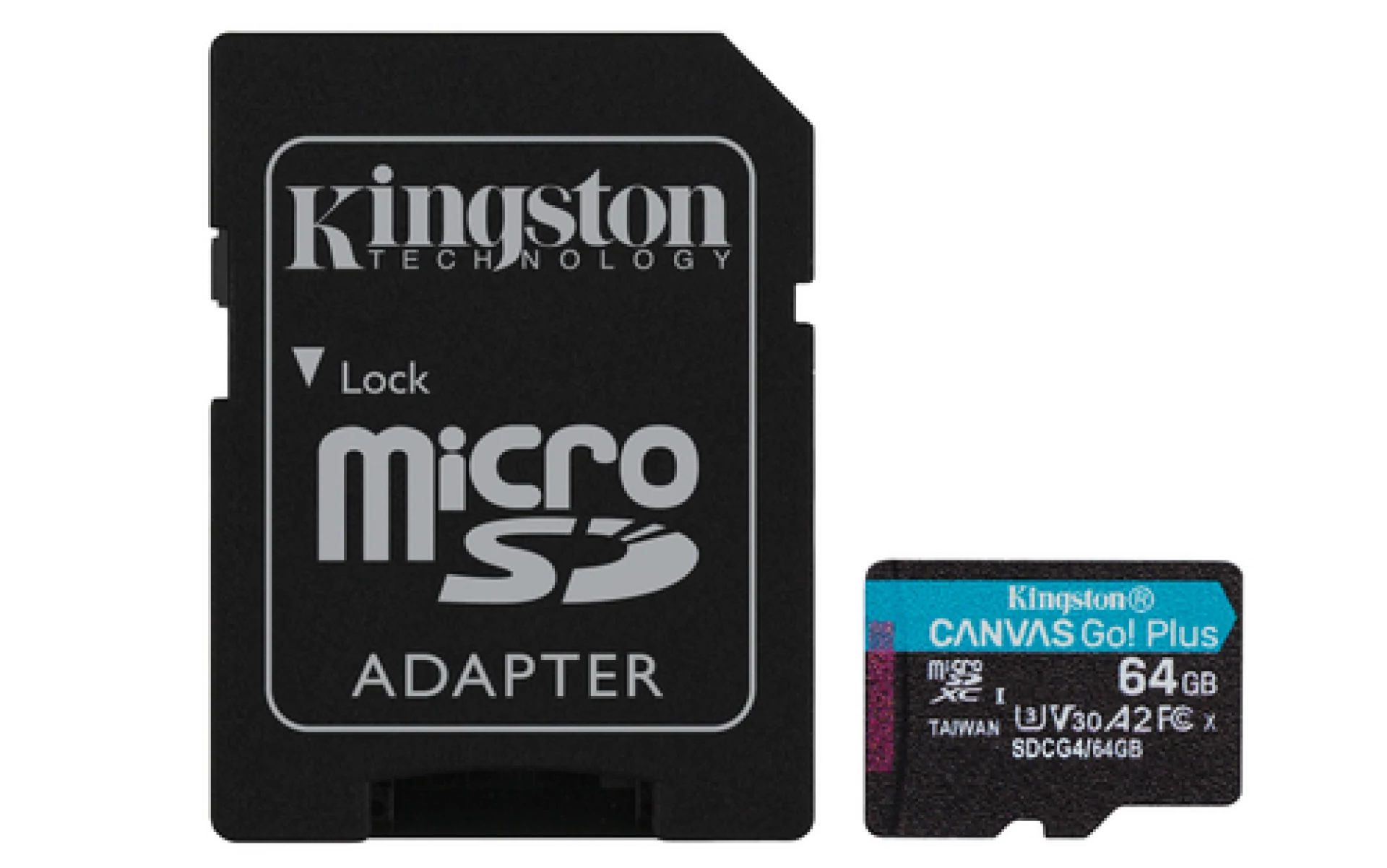 Kingston microSD 64GBCanvasGoPlus, Gen4r/w:200MB/s/160MB/s,with adapter