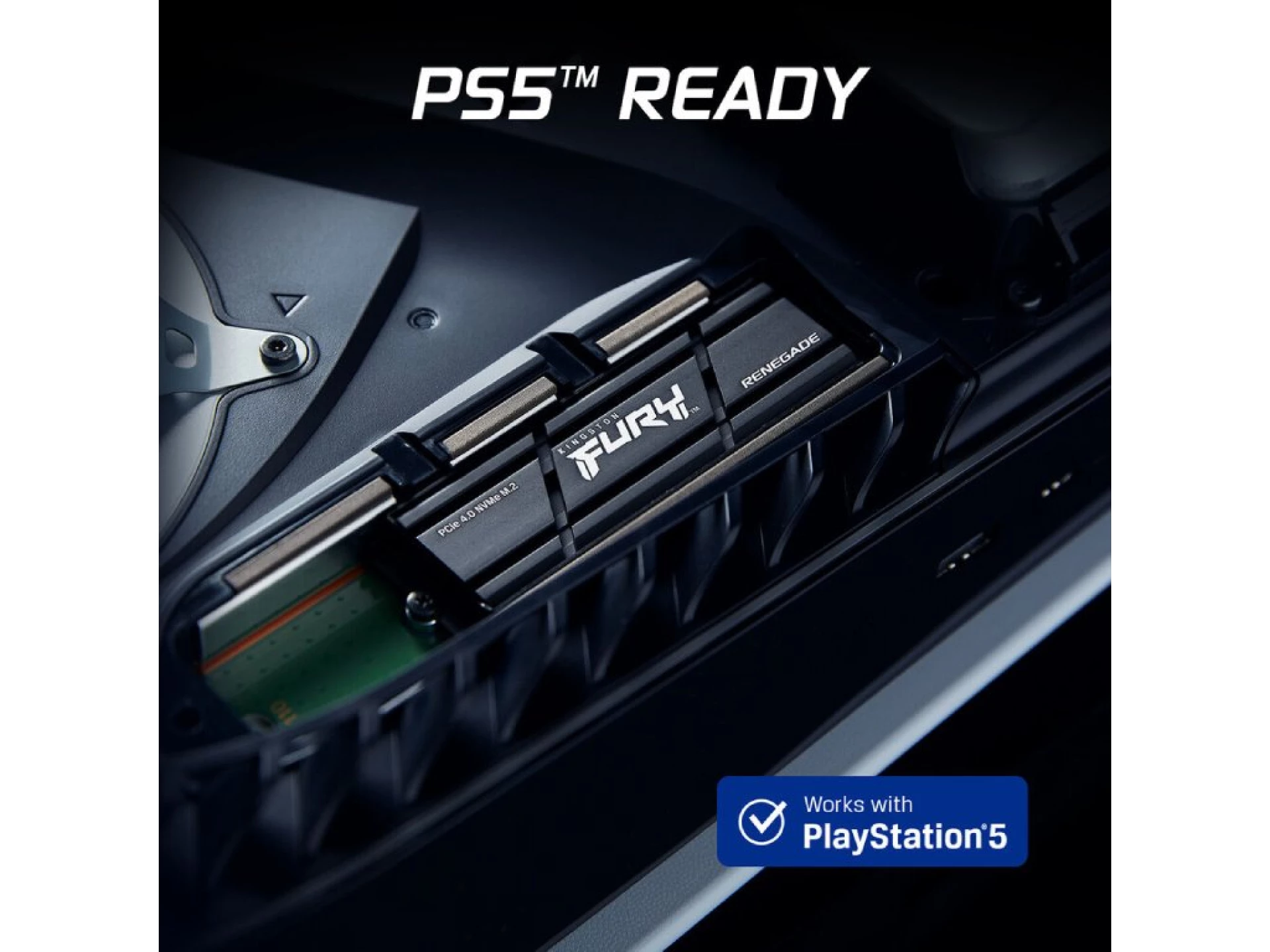 Kingston SSD 1TB NVMe M.2 Fury Renegade, PCIe 4.0R/W : 7300/6000MB/s, with heatisnk