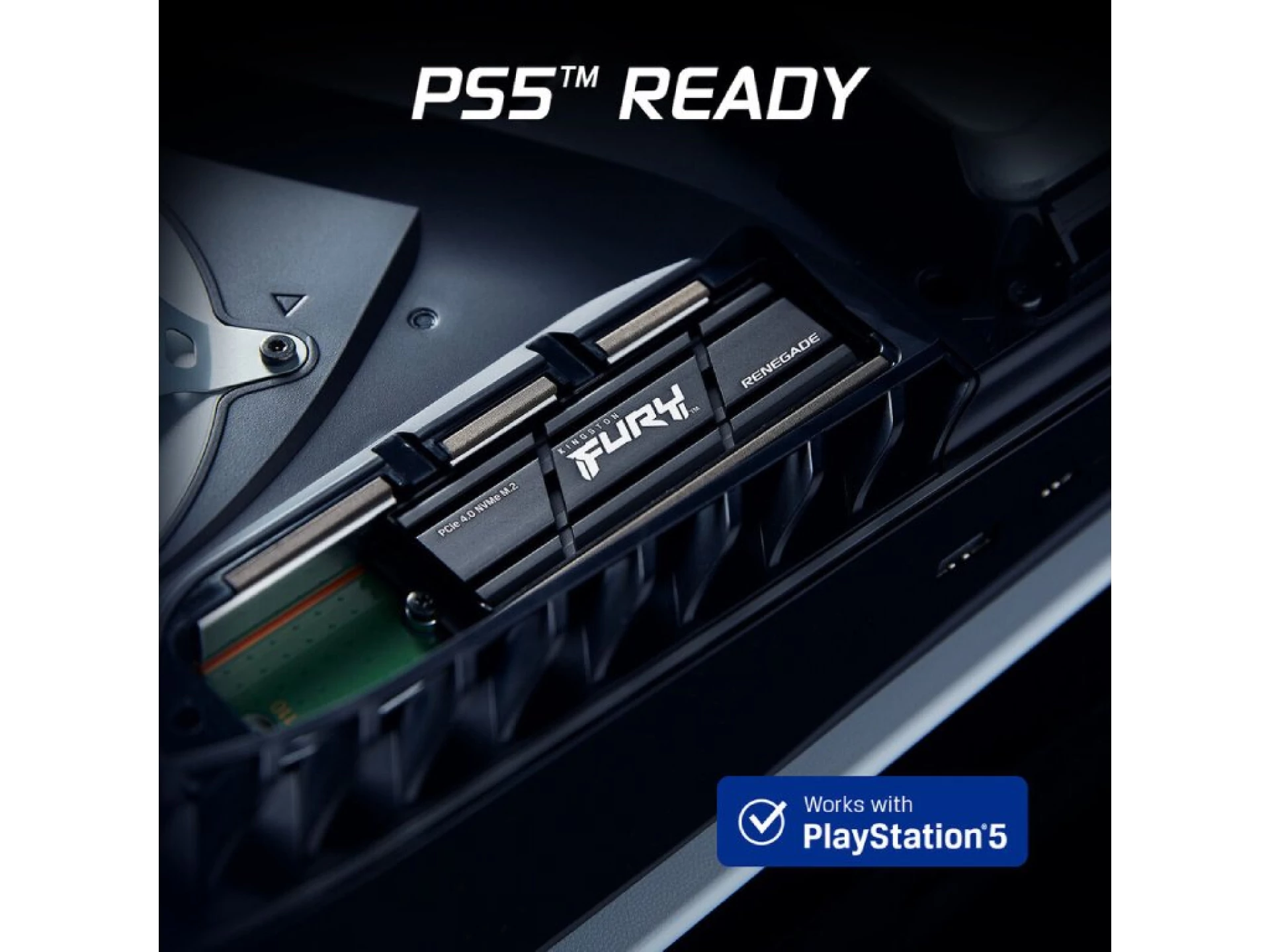 Kingston SSD 2TB NVMe M.2 Fury Renegade,  PCIe 4.0 R/W : 7300/7000MB/s, Heatsink