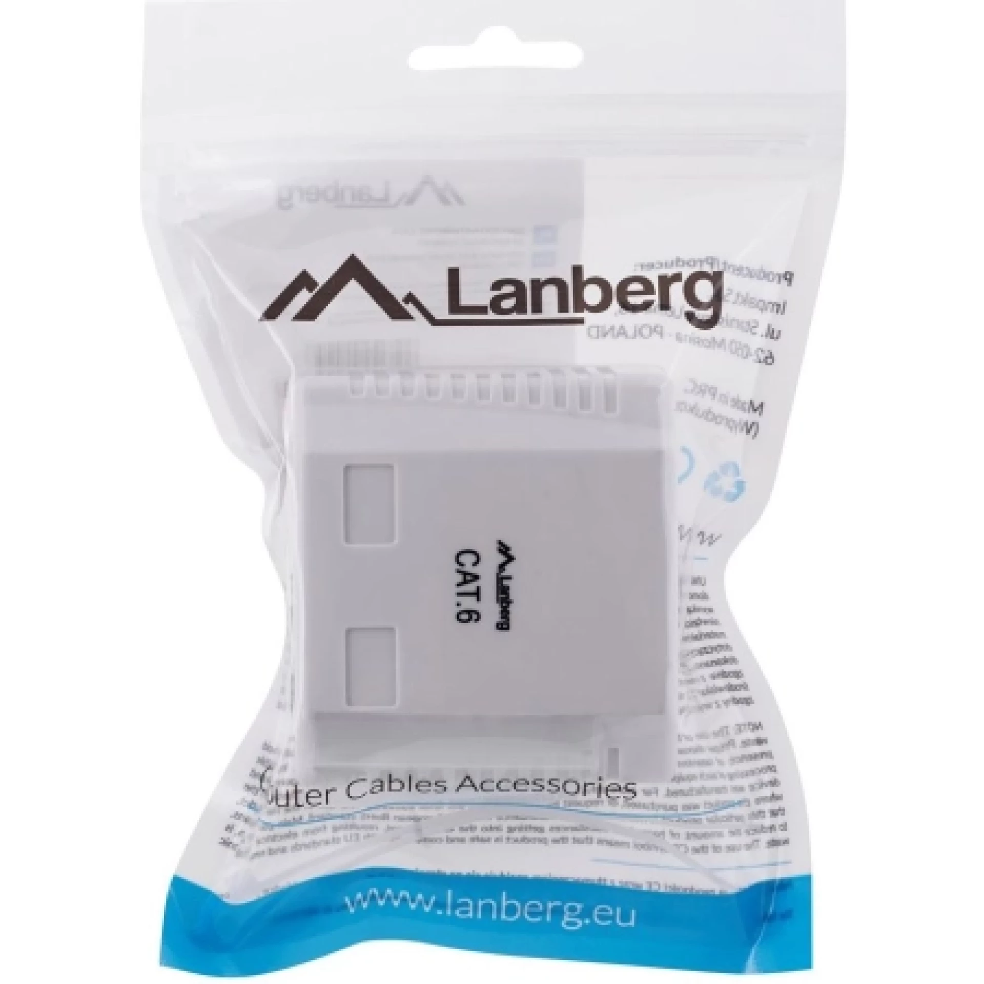 Lanberg outlet box RJ45 OU6-0002-W White