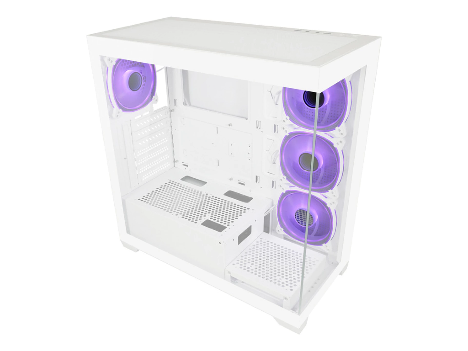 LC-Power Case Gaming 715W Midi-tower, ATX, 4x ARGB fan1x USB-C, 2x USB-A, White