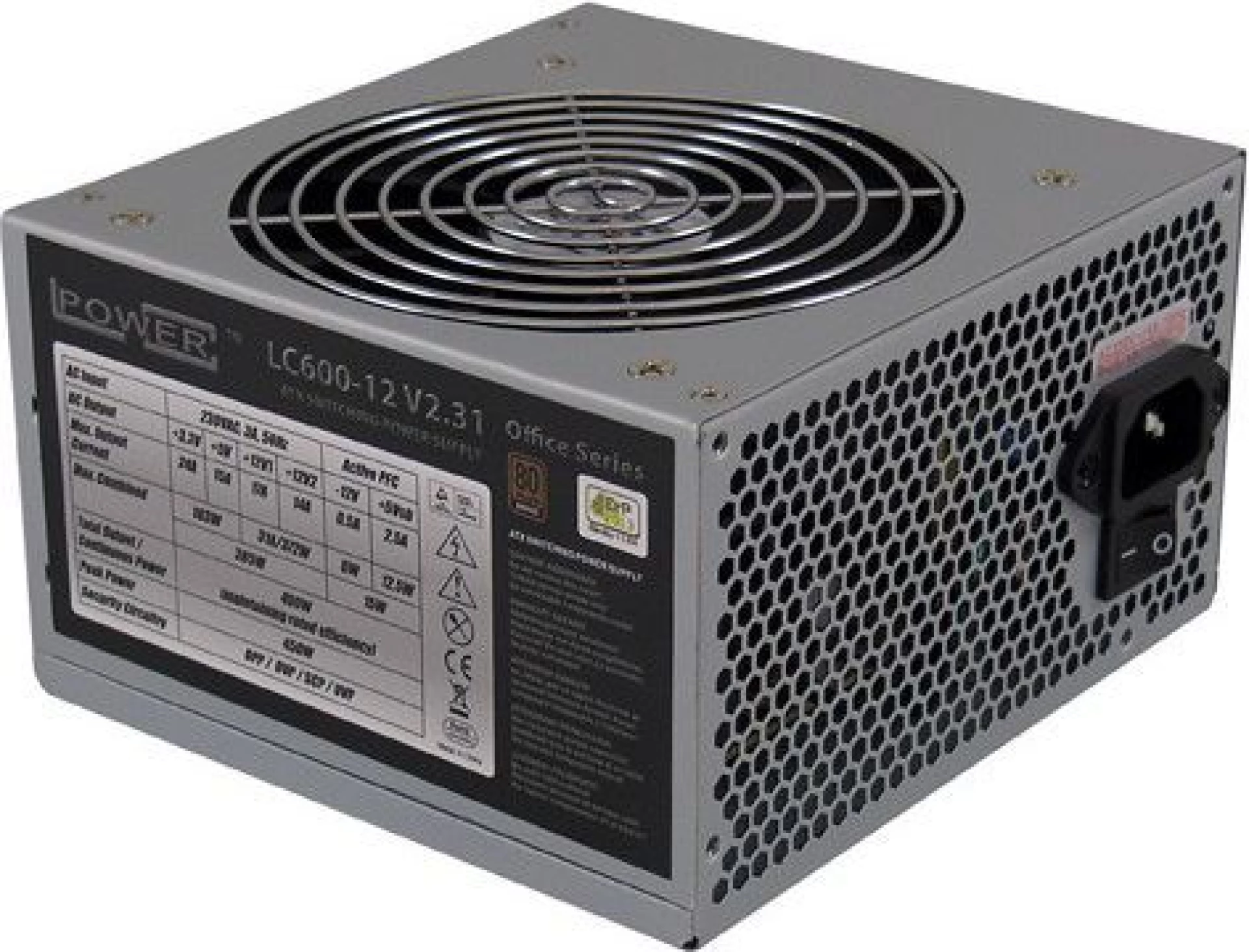 LC-Power PSU 500W 12cm V2.31Office Series LC500-12 V2.314xSATA,1x PCIe,Active PFC,80+ Bronze