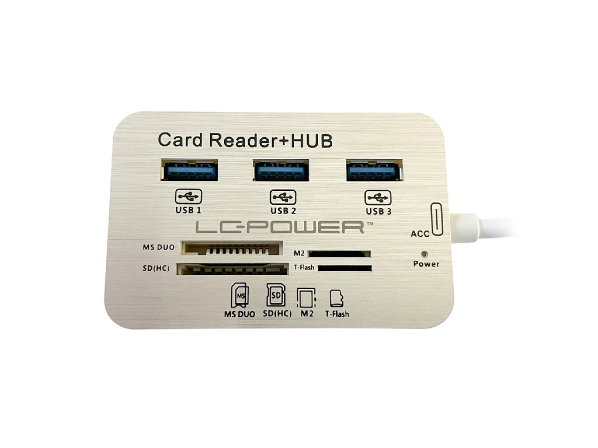 LC-Power USB Type-C Hub3x USB 3.0 type A, card readersd(hc), t-flash, M2, MS Duo cards