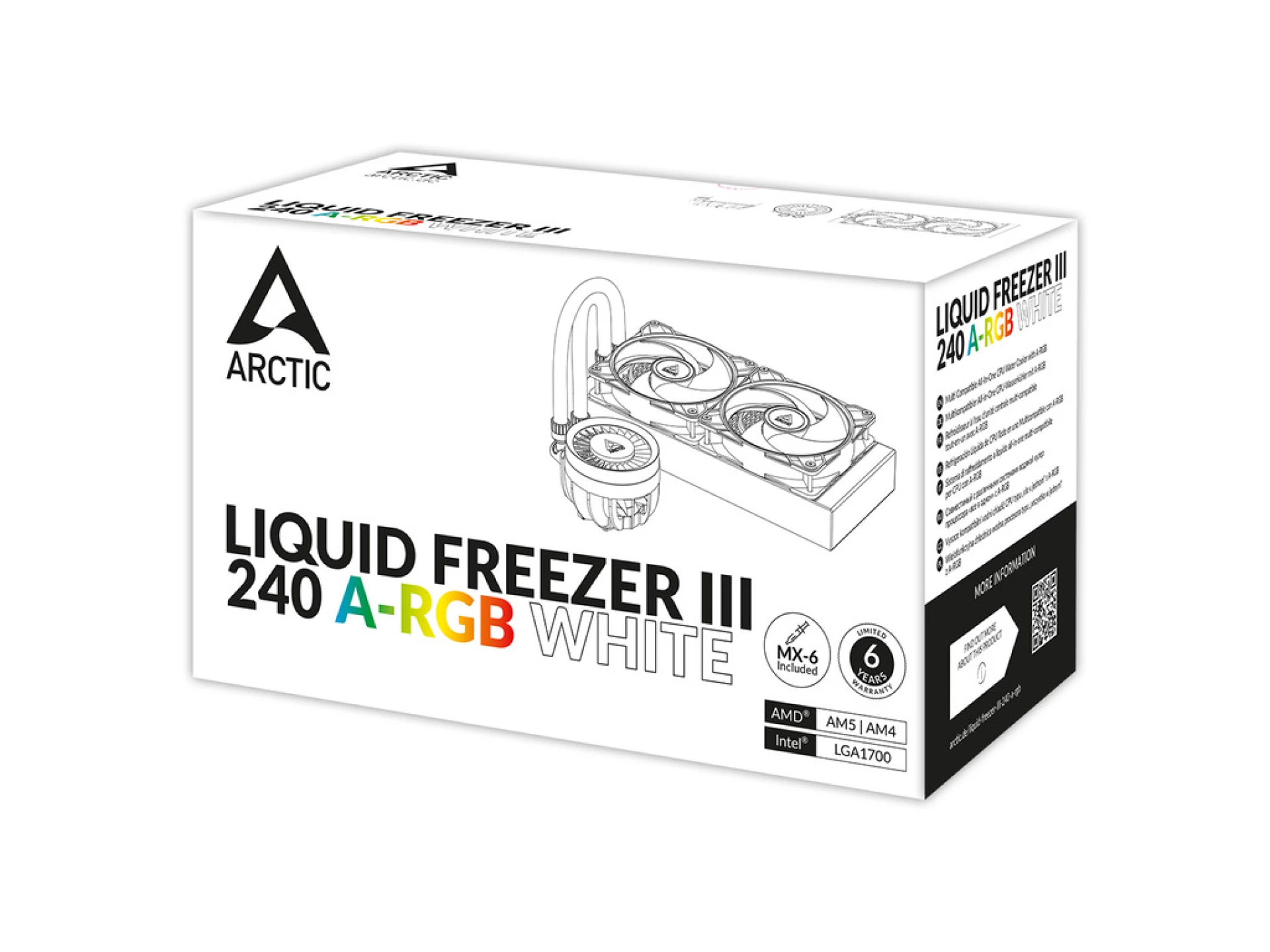 Liquid Freezer III 240 A-RGB WWhite, Multi Compatible AIOCPU Water Cooler, 1851, 1700, AM4, AM5