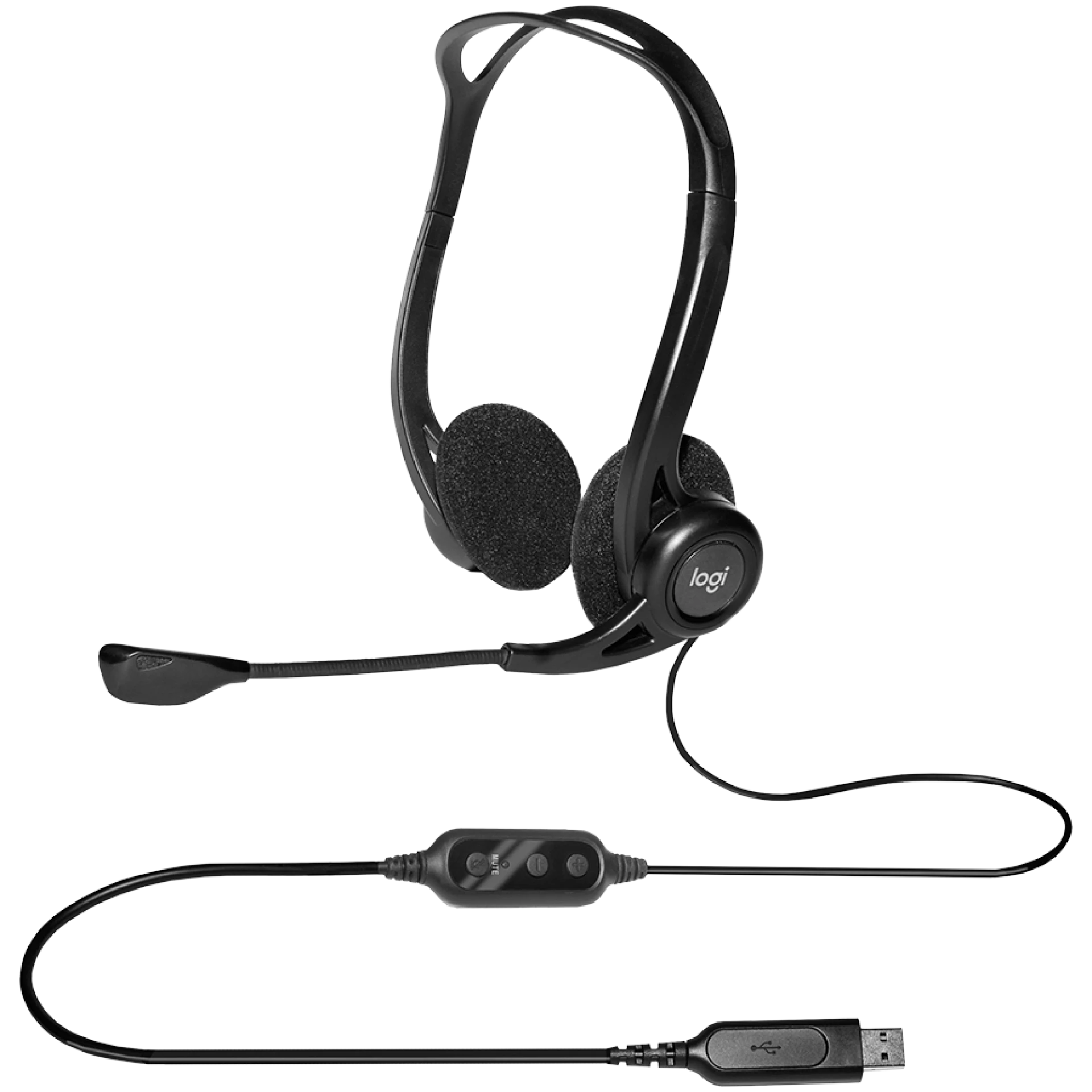 LOGITECH PC960 Corded Stereo Headset BLACK - USB