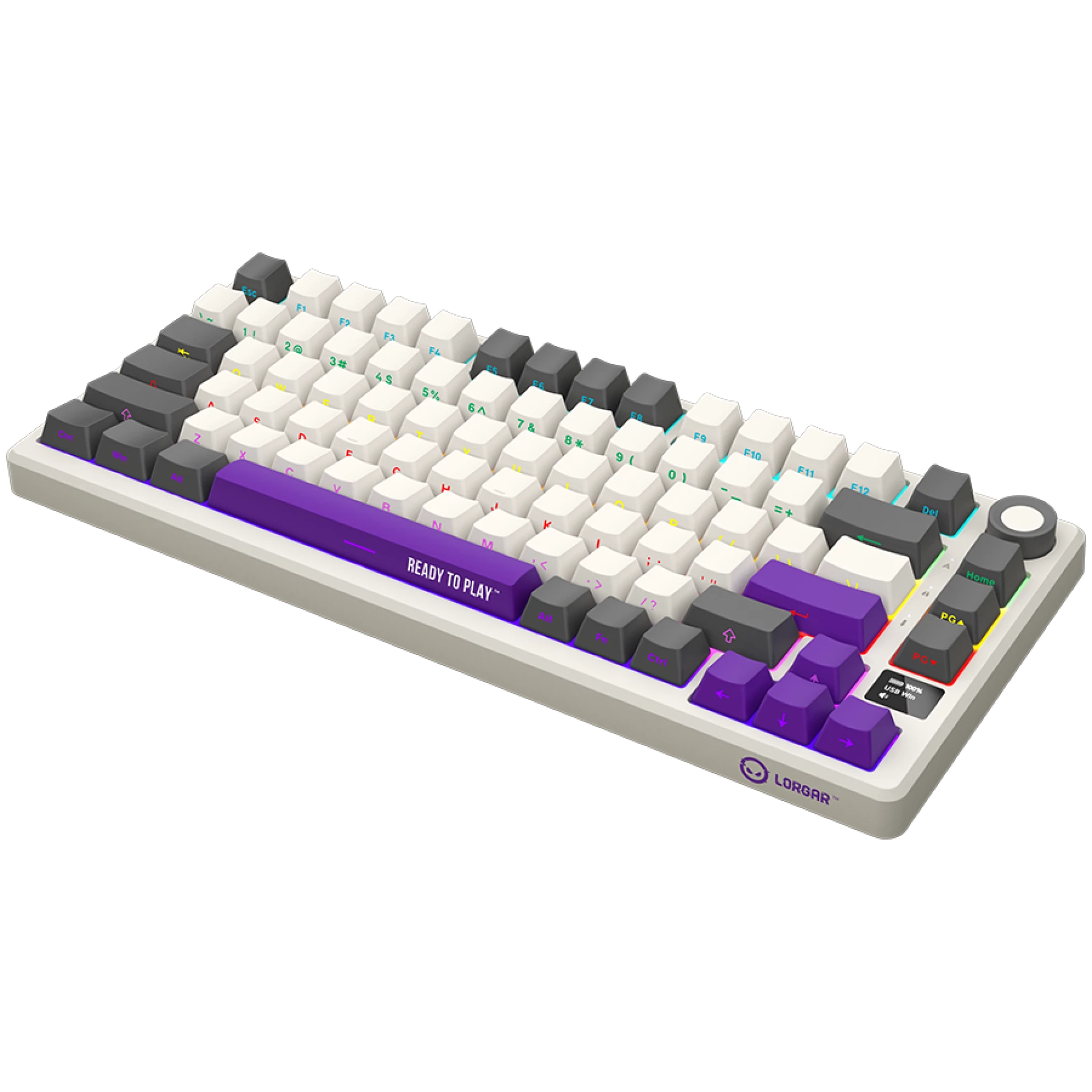 LORGAR KBP7075W, Wireless 75% Mechanical Gaming Keyboard Pro, Beige, CZ/SK layout