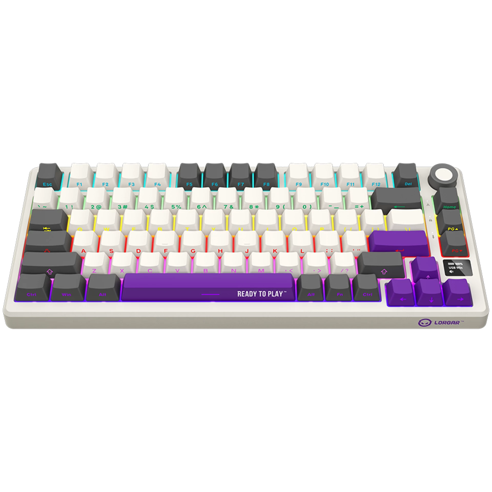 LORGAR KBP7075W, Wireless 75% Mechanical Gaming Keyboard Pro, Beige, CZ/SK layout