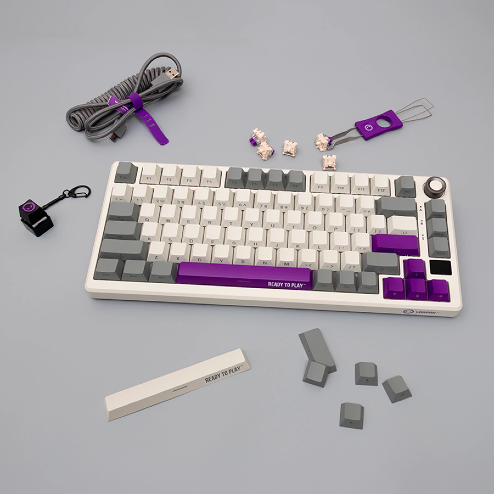 LORGAR KBP7075W, Wireless 75% Mechanical Gaming Keyboard Pro, Beige, EN layout