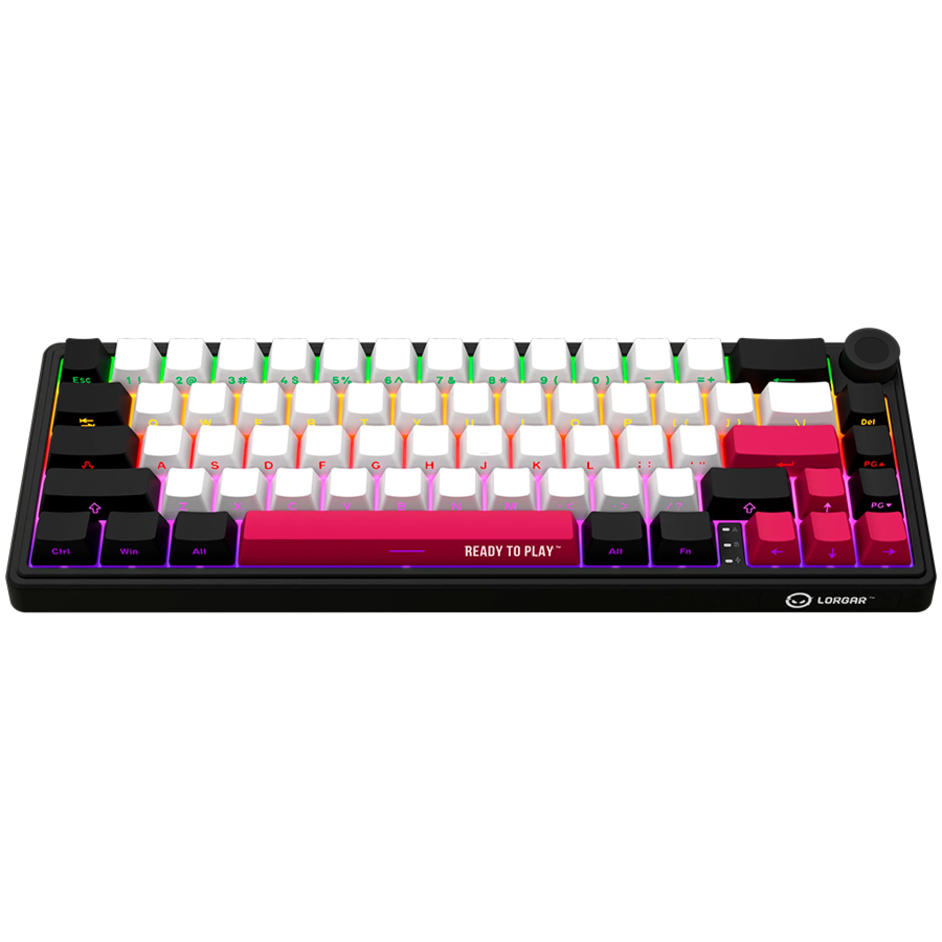 LORGAR KBP70MW, Wireless 65% Mechanical Gaming Keyboard Pro, Black/red, EN layout