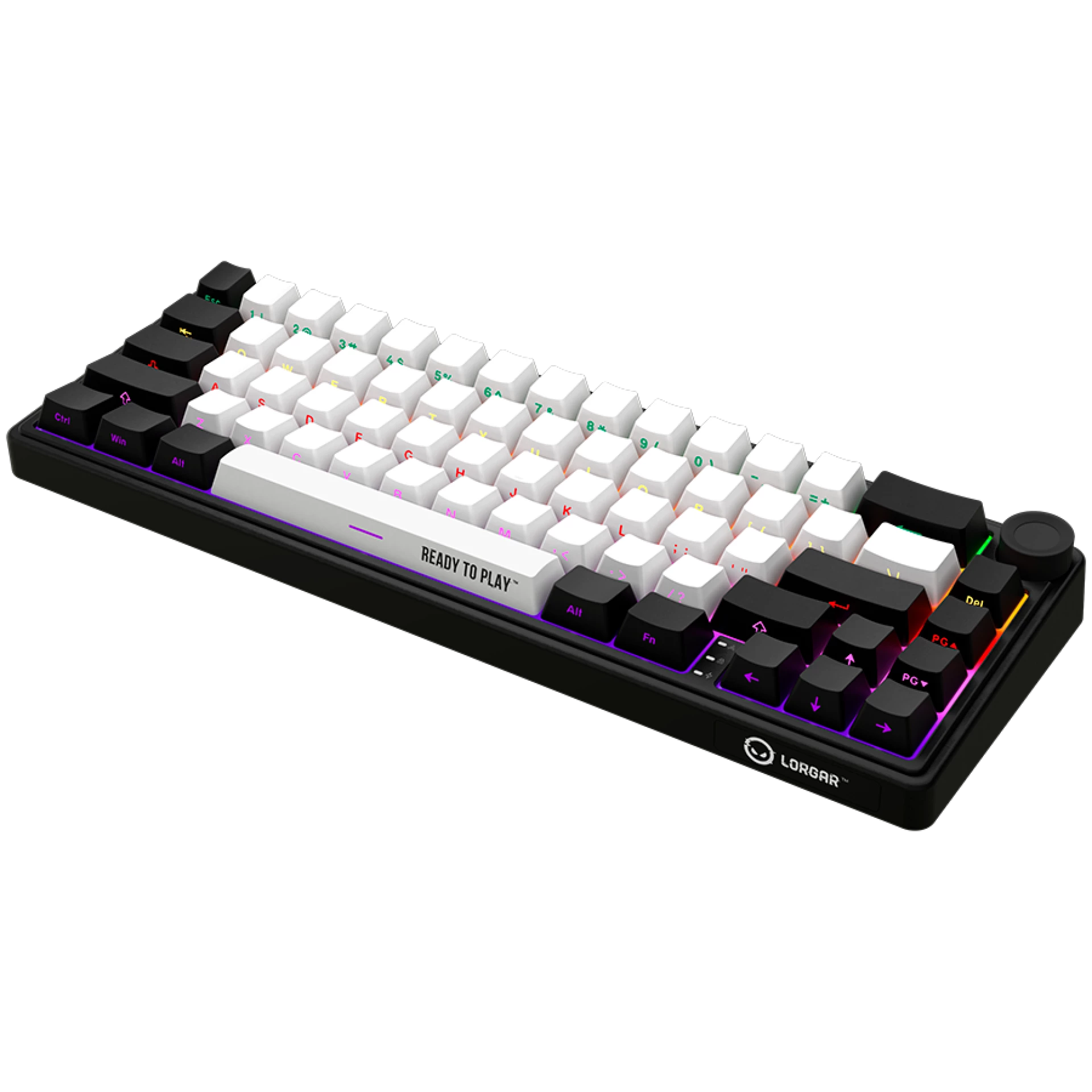 LORGAR KBP70MW, Wireless 65% Mechanical Gaming Keyboard Pro, Black/red, EN layout