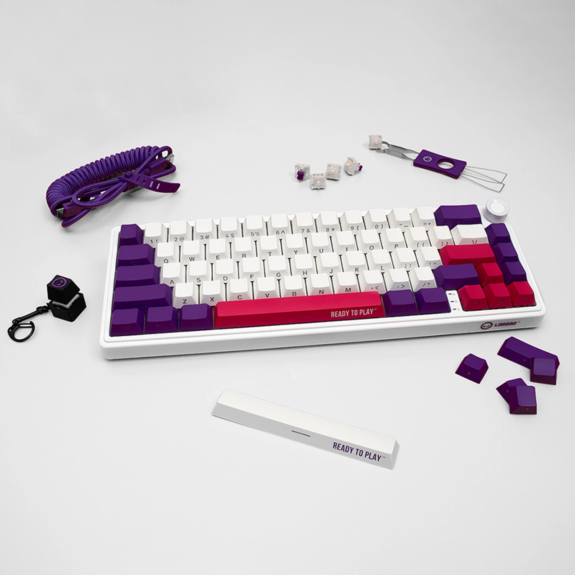 LORGAR KBP70MW, Wireless 65% Mechanical Gaming Keyboard Pro, White, EN layout
