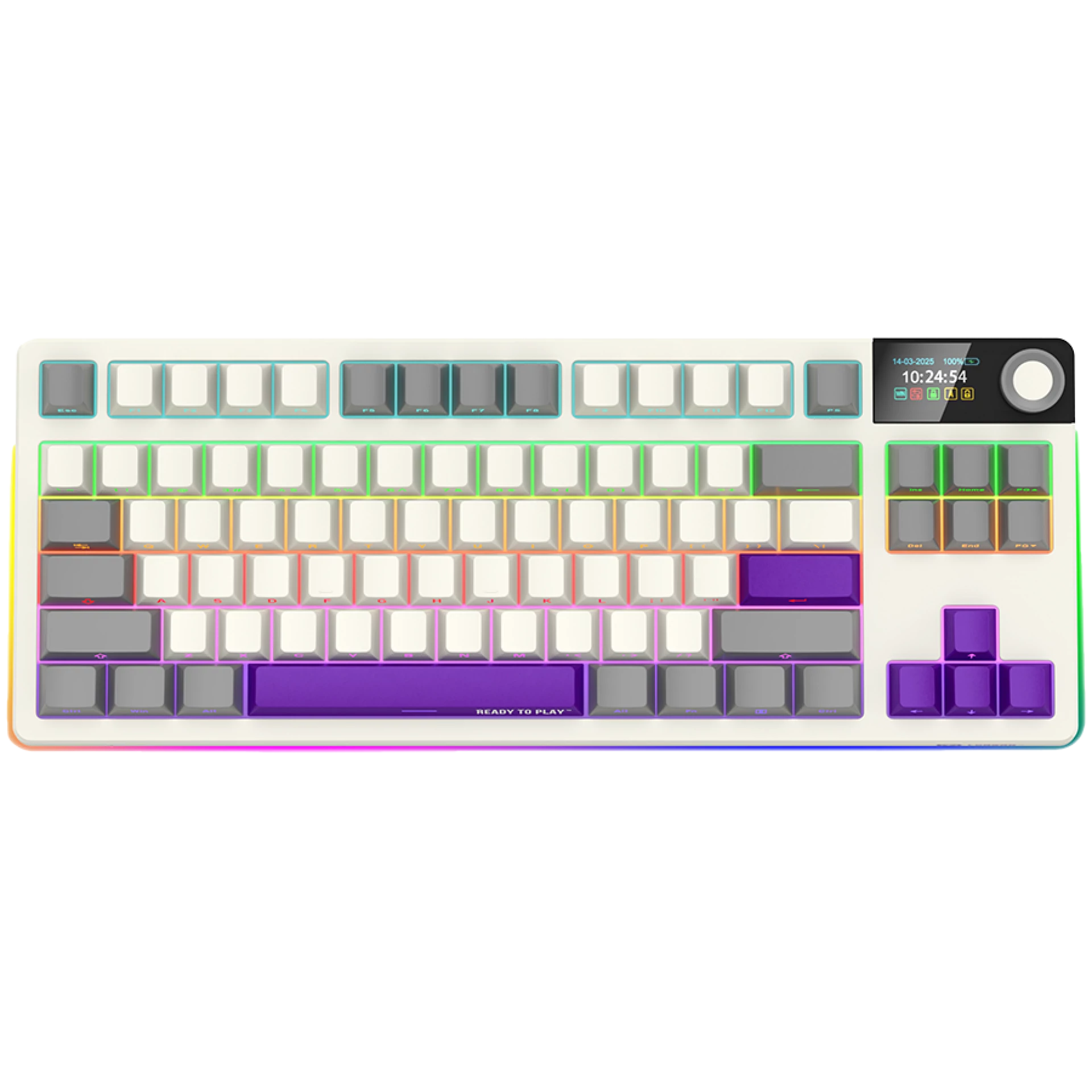 LORGAR KBP70TKLW, Wireless TKL Mechanical Gaming Keyboard Pro, Beige, EN layout