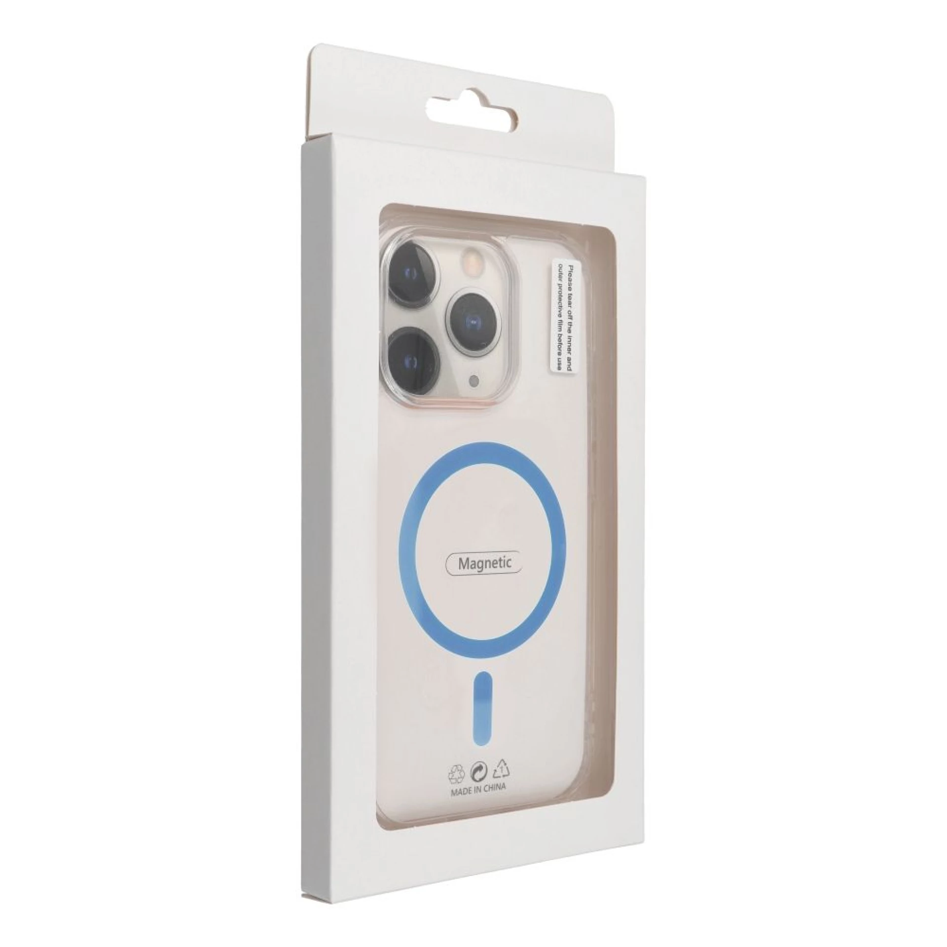 Maska Drop Glue Colorful Ring MagCover za iPhone 15 light plava
