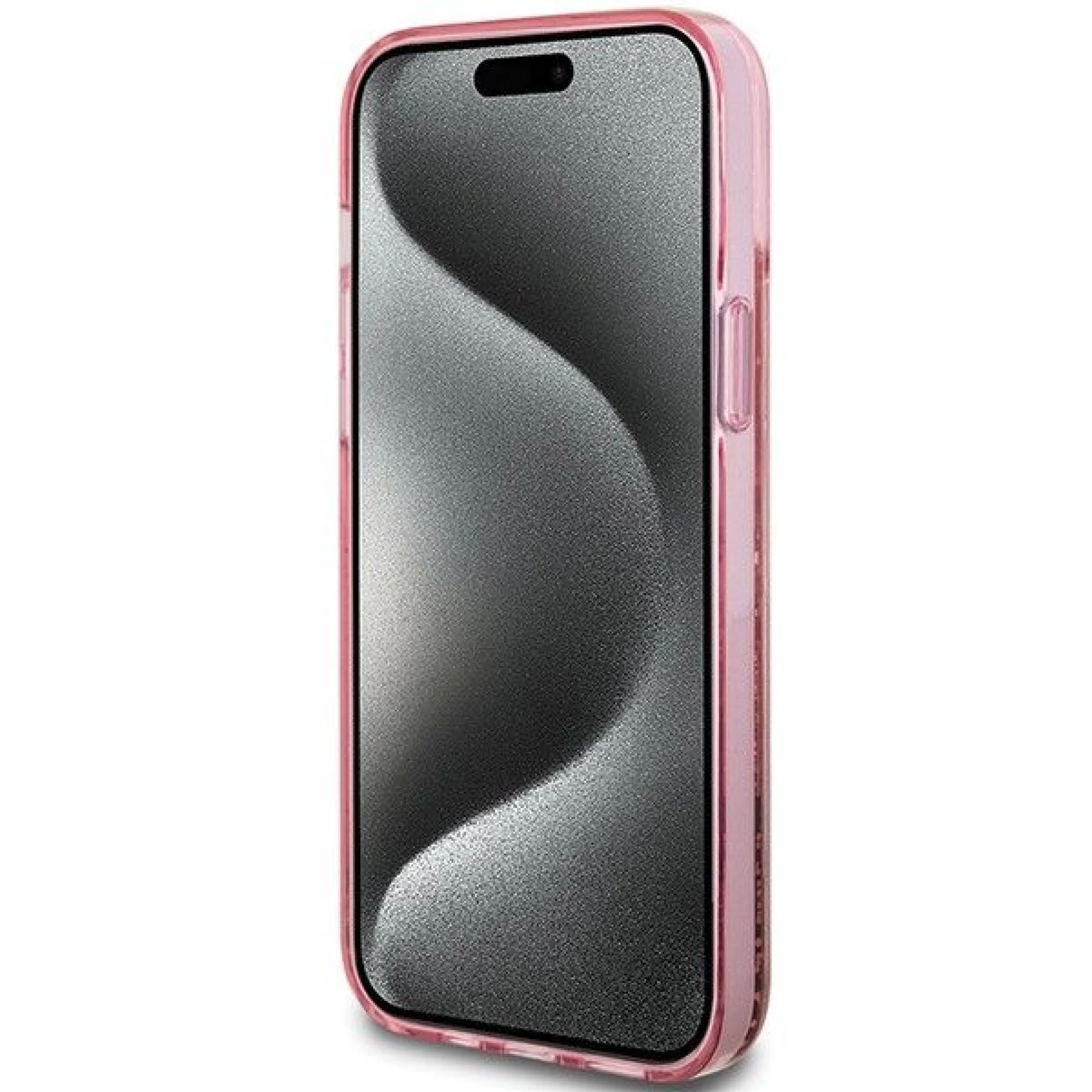 Maska GUESS Original faceplate za iPhone 15 (Liquid Glitter Gold)