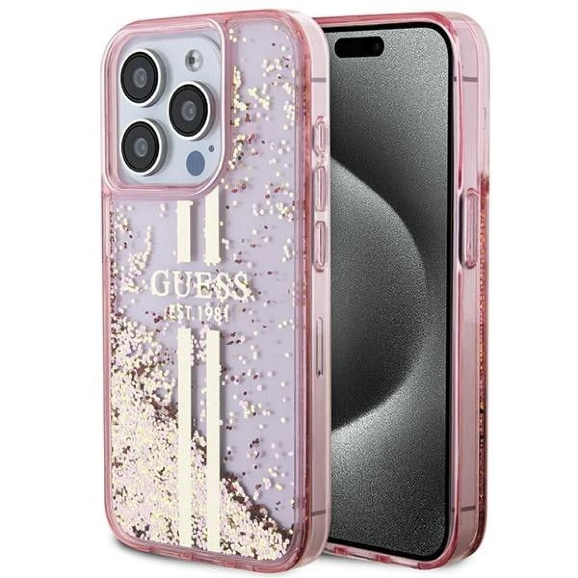 Maska GUESS Original faceplate za iPhone 15 Pro (Liquid Glitter)