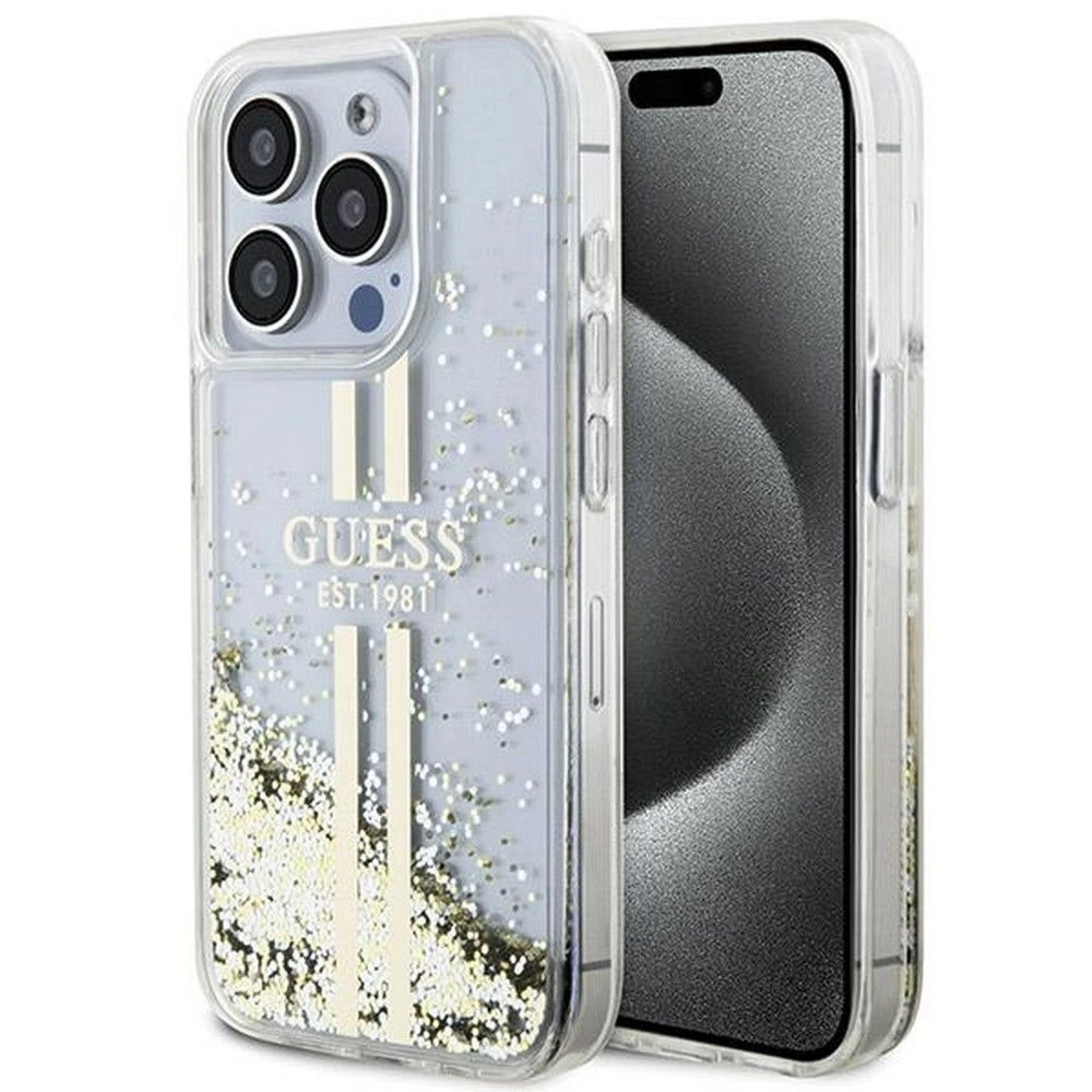 Maska GUESS Original faceplate za iPhone 15 Pro Max (Liquid Glitter)
