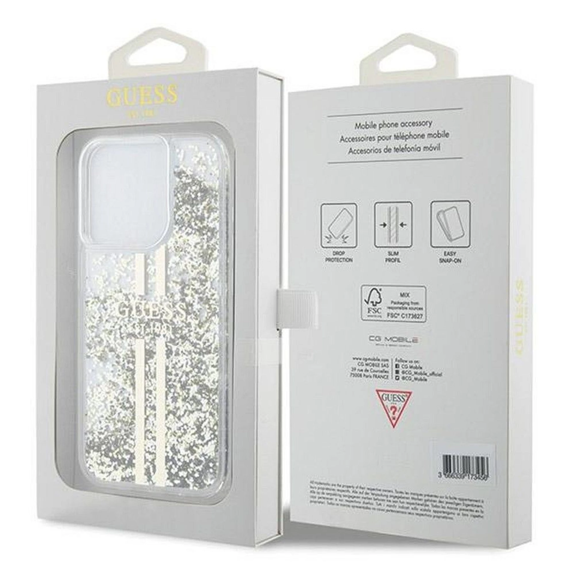 Maska GUESS Original faceplate za iPhone 15 Pro Max (Liquid Glitter)