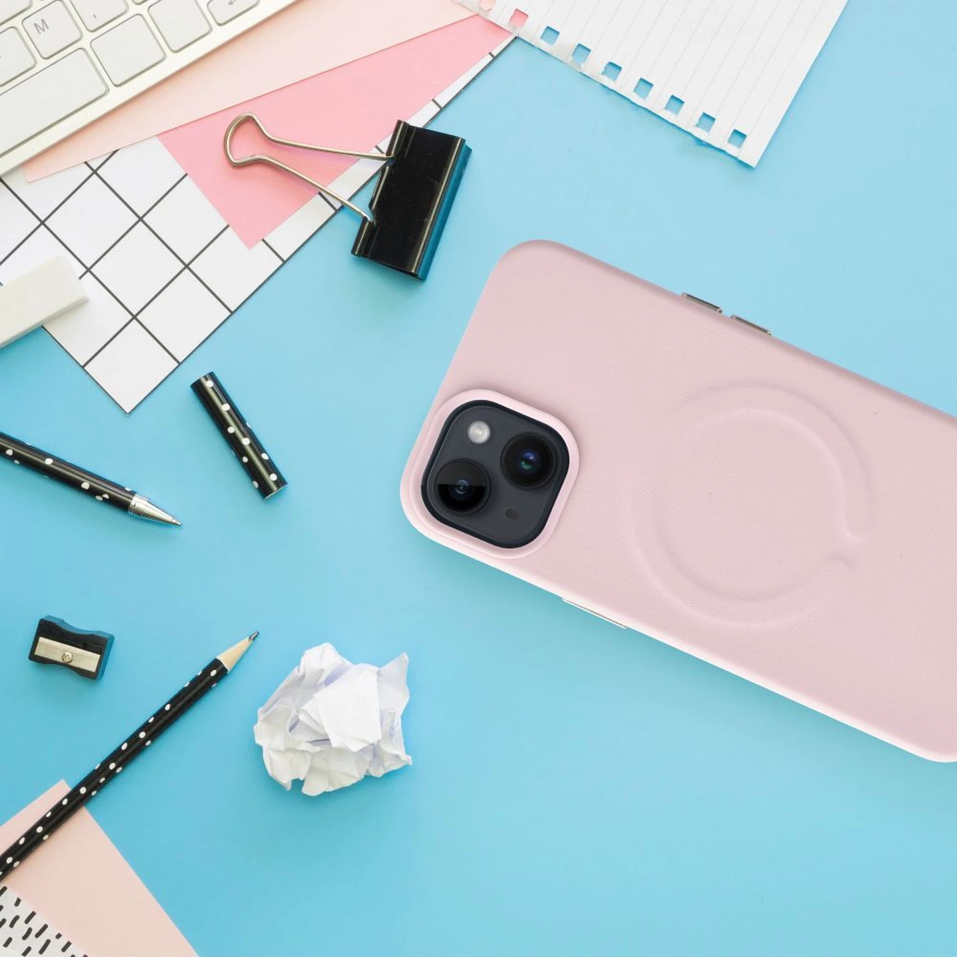 Maska kožna Mag - za iPhone 14 Pro Max  hot pink