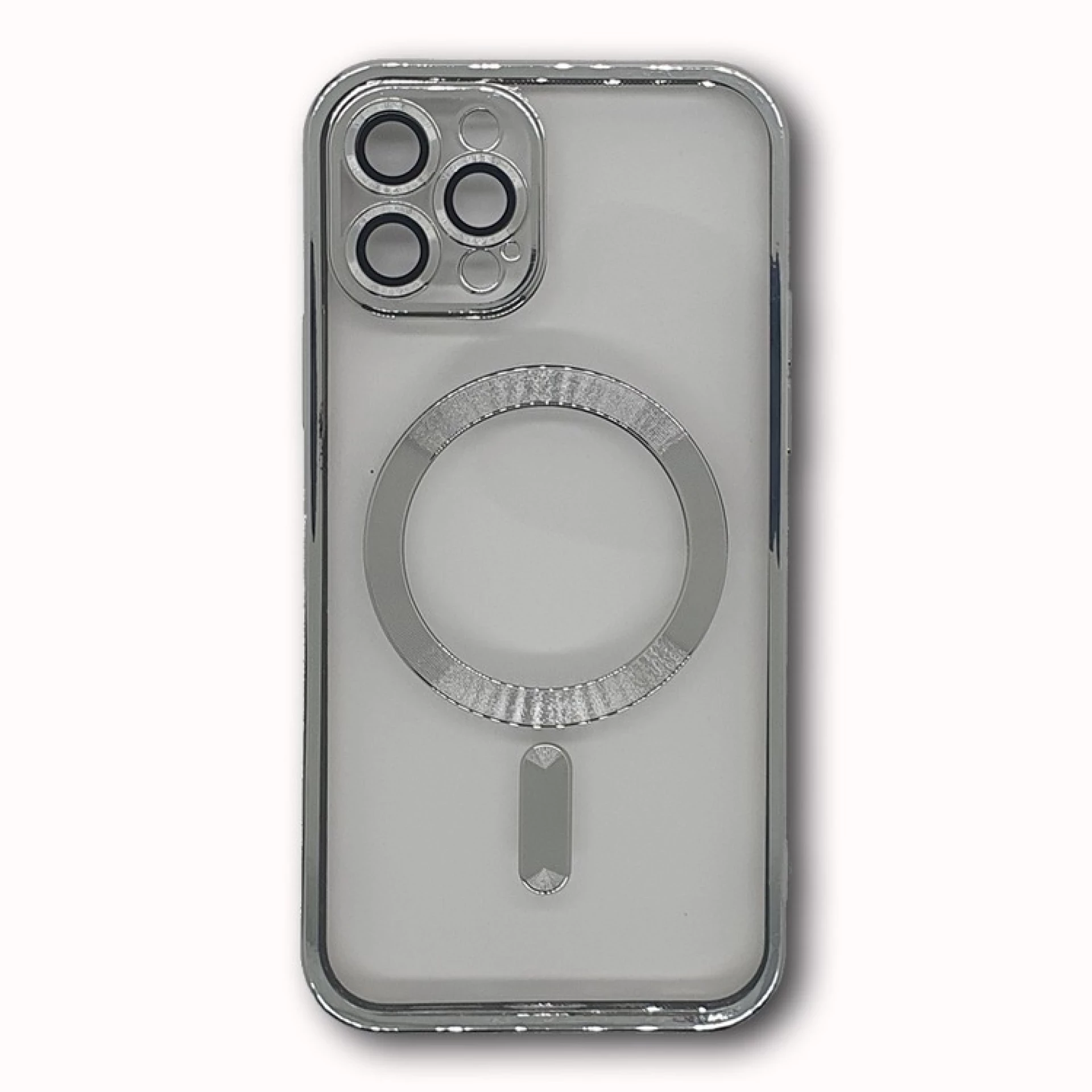 Maska Magsafe silikon za iPhone 12 Pro srebrena