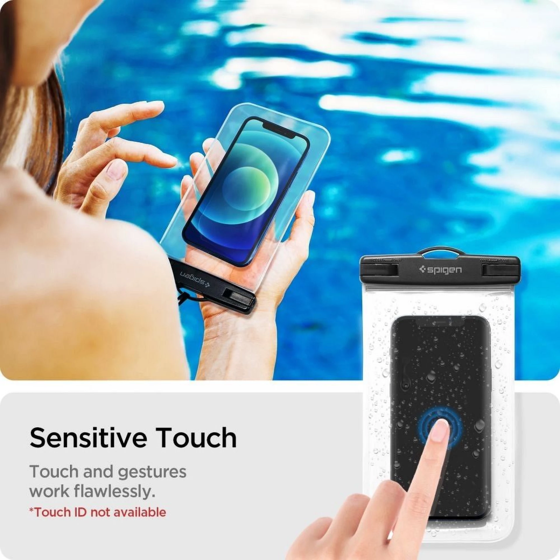 Maska SPIGEN A601 univerzalna vodootporna transparent 2-PACK