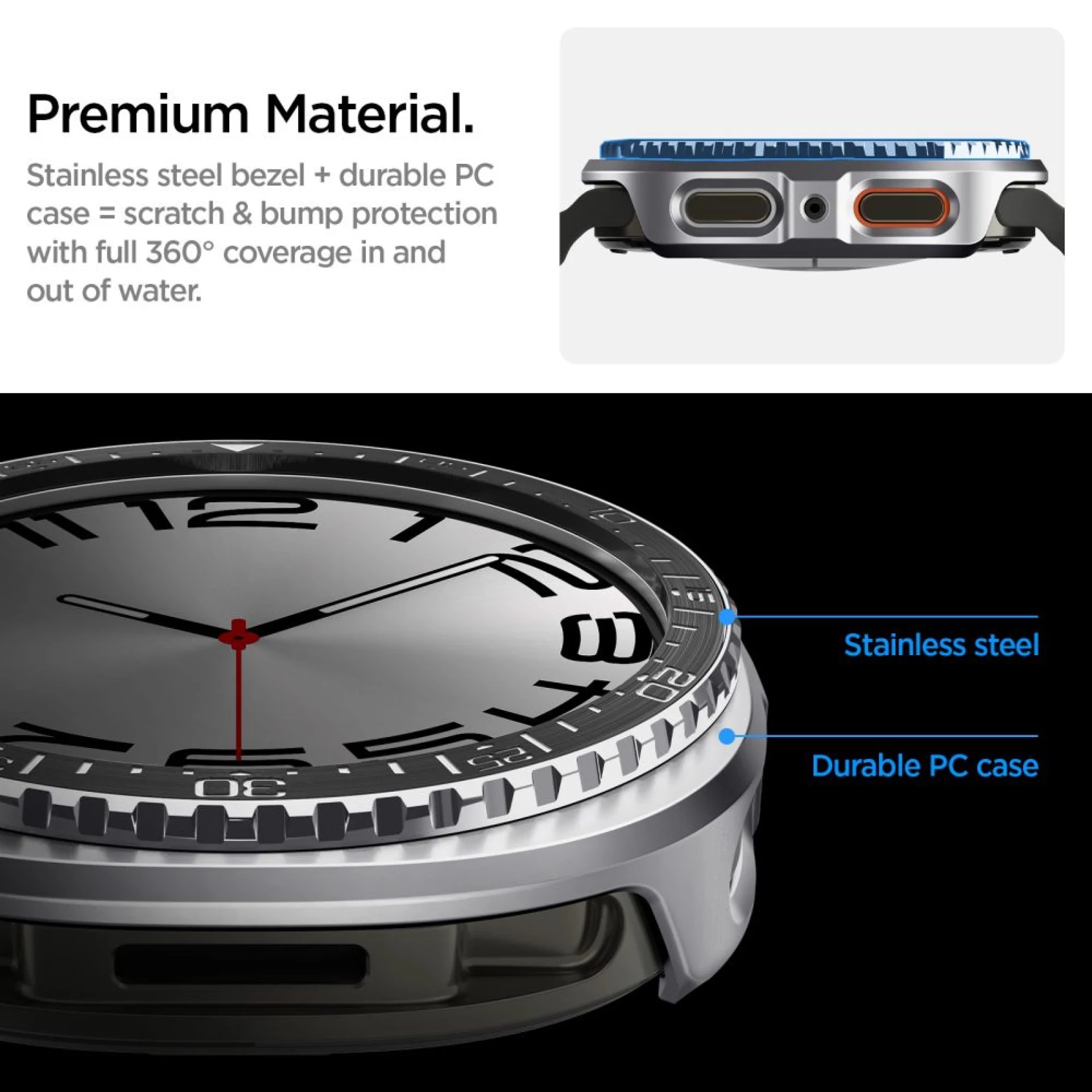 Maska Spigen Bezel Tune Pro Pilot Cover za Samsung Galaxy Watch 8 44mm crna