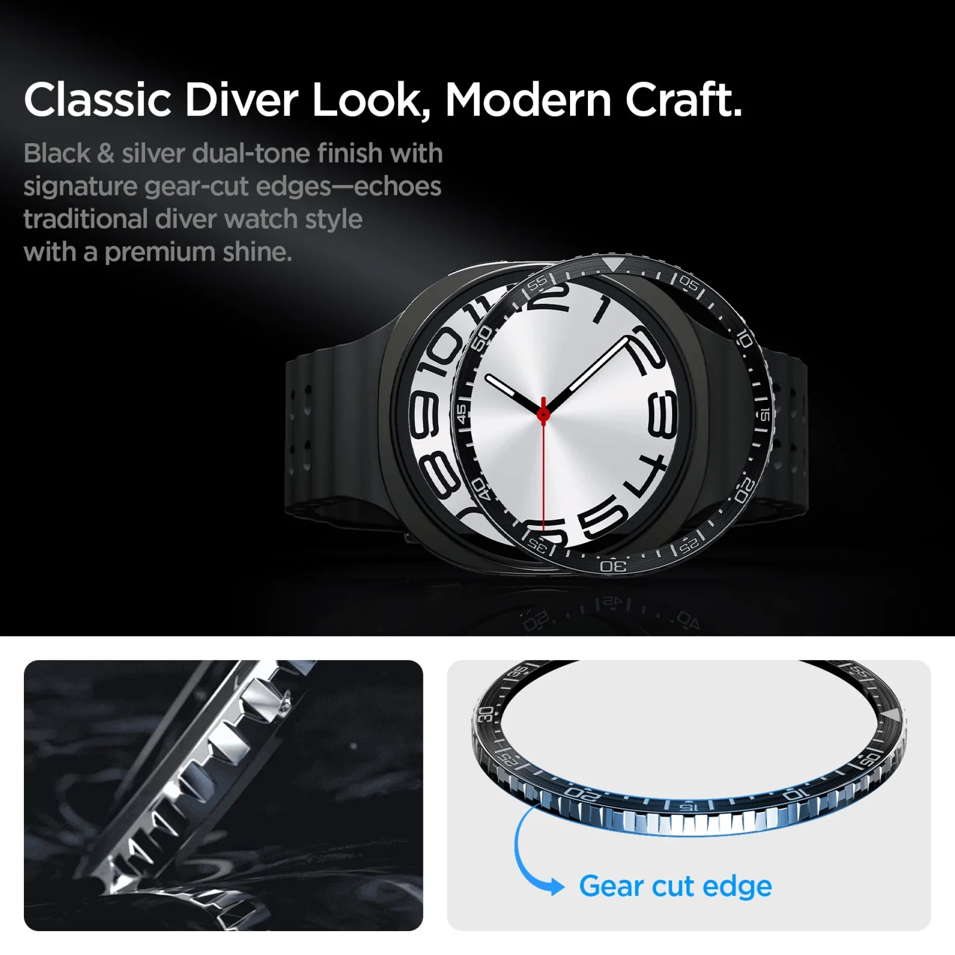 Maska Spigen Bezel Tune Pro Pilot Cover za Samsung Galaxy Watch 8 44mm silver