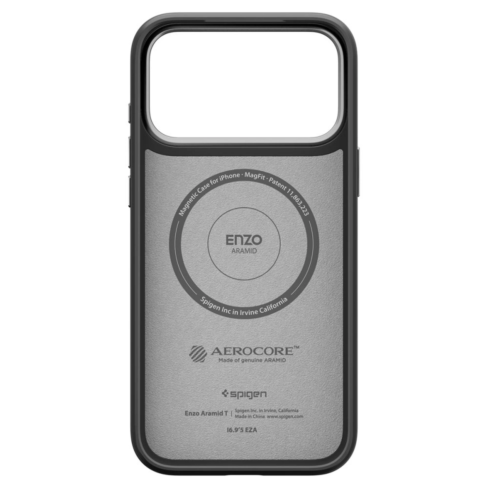 Maska Spigen Enzo Aramid "T" MagSafe za iPhone 17 Pro crna/silver