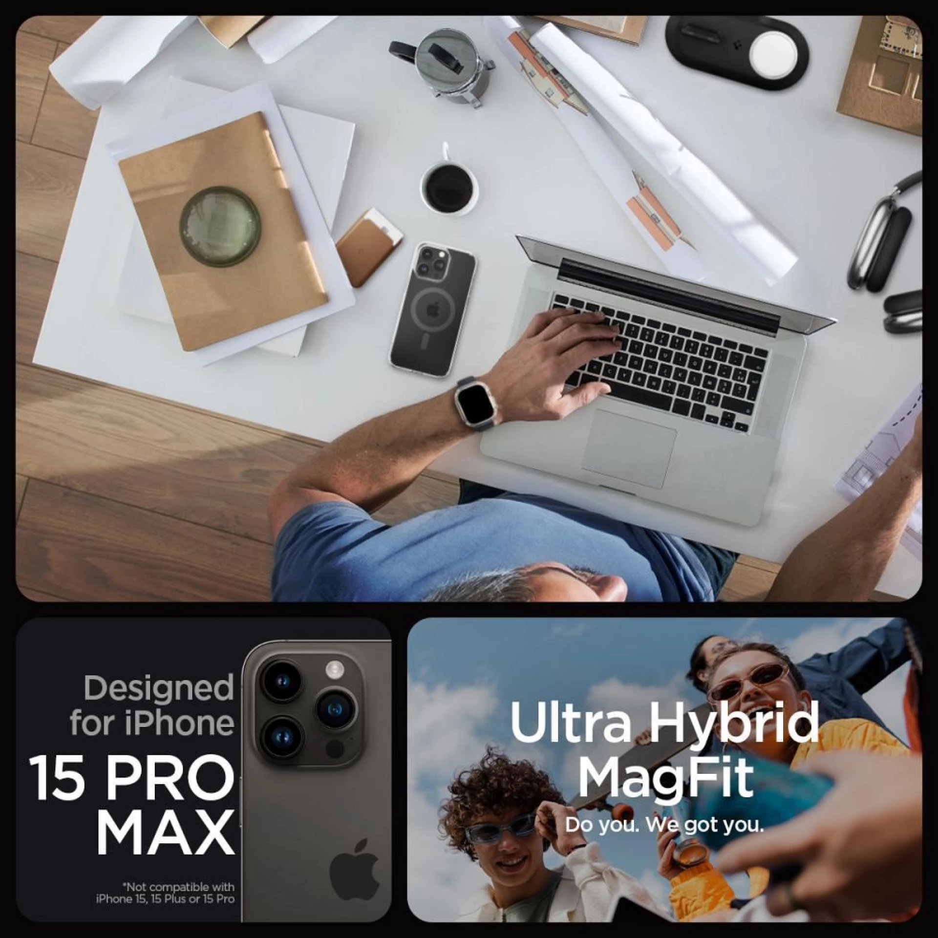 Maska SPIGEN kompatibilna sa MagSafe za IPHONE 15 PRO MAX graphite