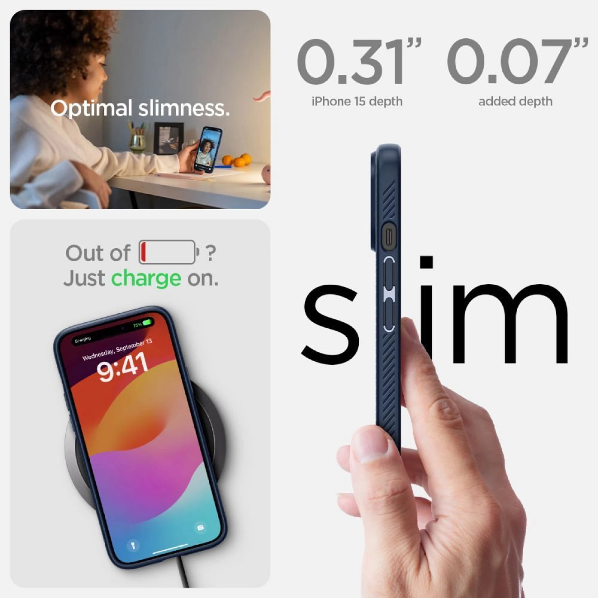 Maska SPIGEN Liquid Air za IPHONE 15 navy blue