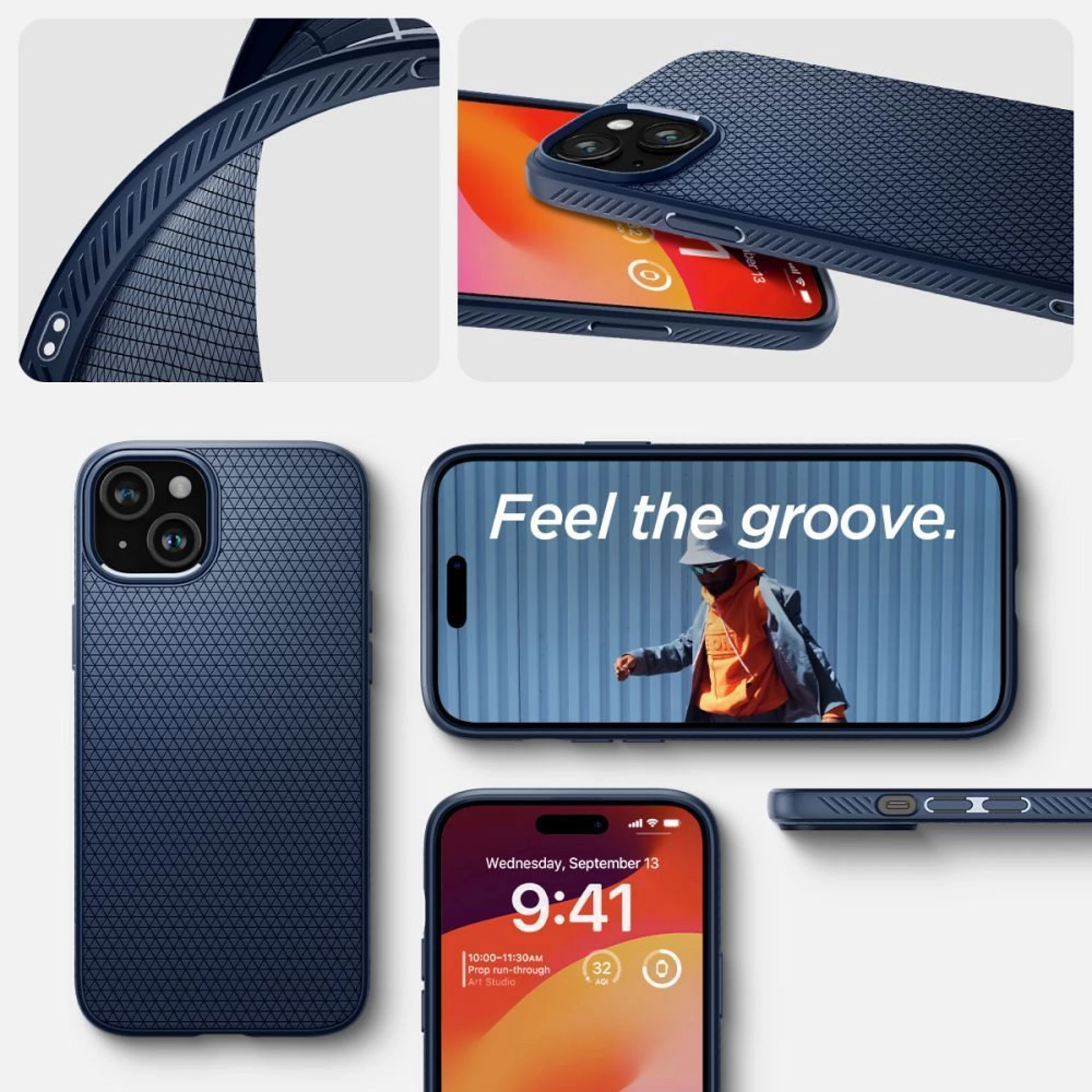 Maska SPIGEN Liquid Air za IPHONE 15 navy blue
