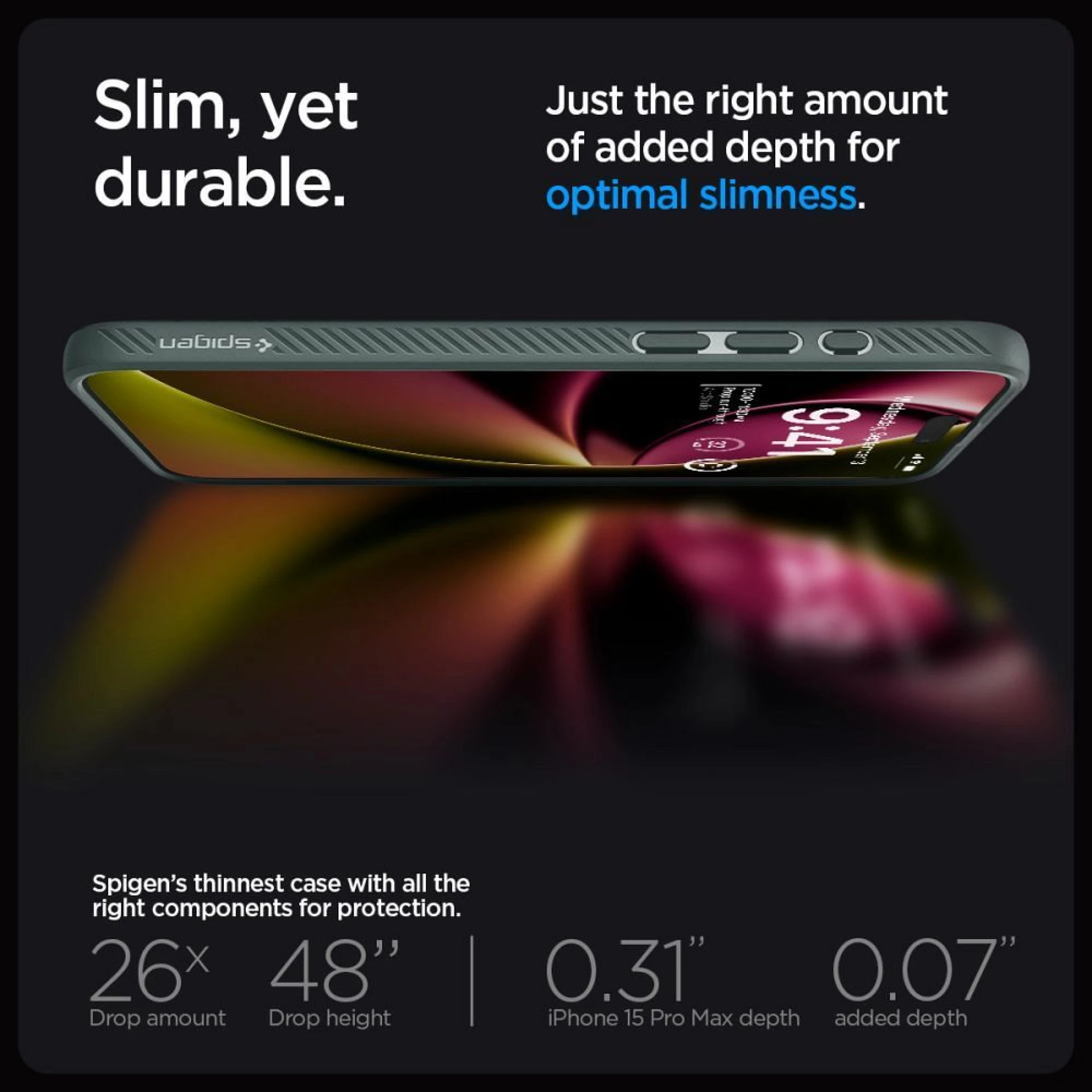 Maska SPIGEN Liquid Air za IPHONE 15 PRO MAX abyss
green