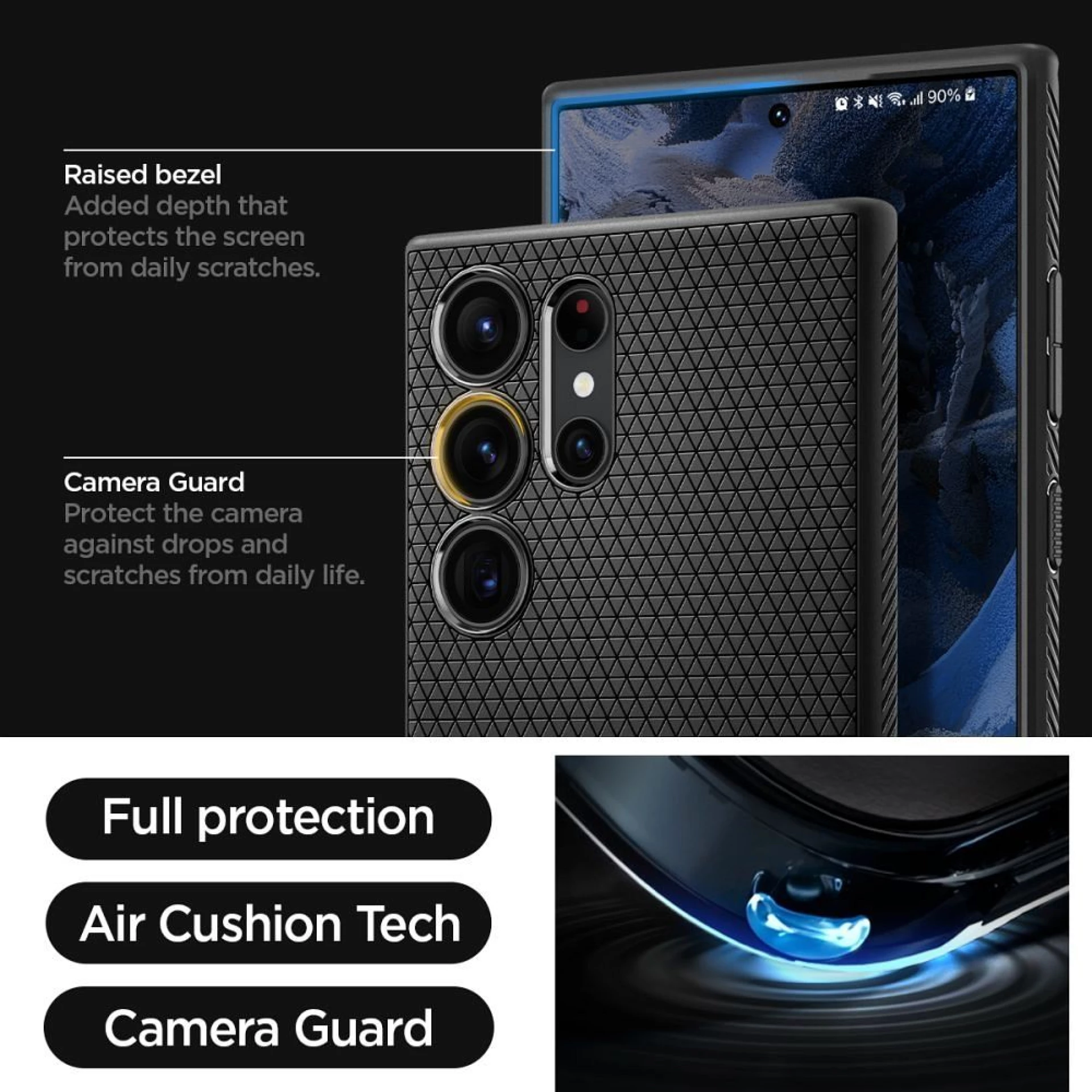 Maska SPIGEN Liquid Air za SAMSUNG S23 ULTRA mat crna