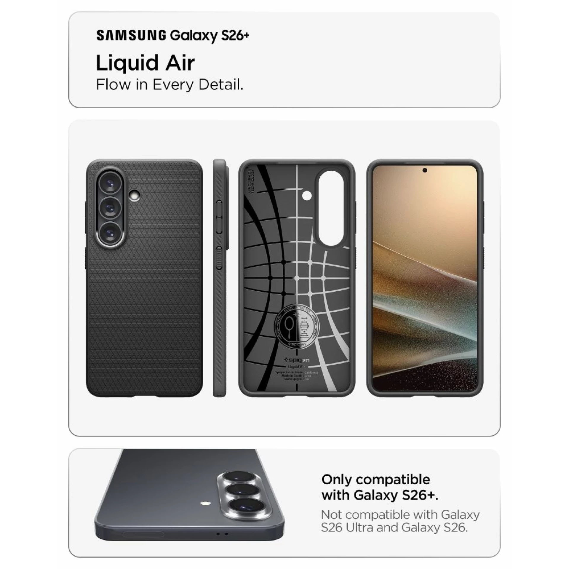Maska Spigen Liquid Air za Samsung S26+ mat crna