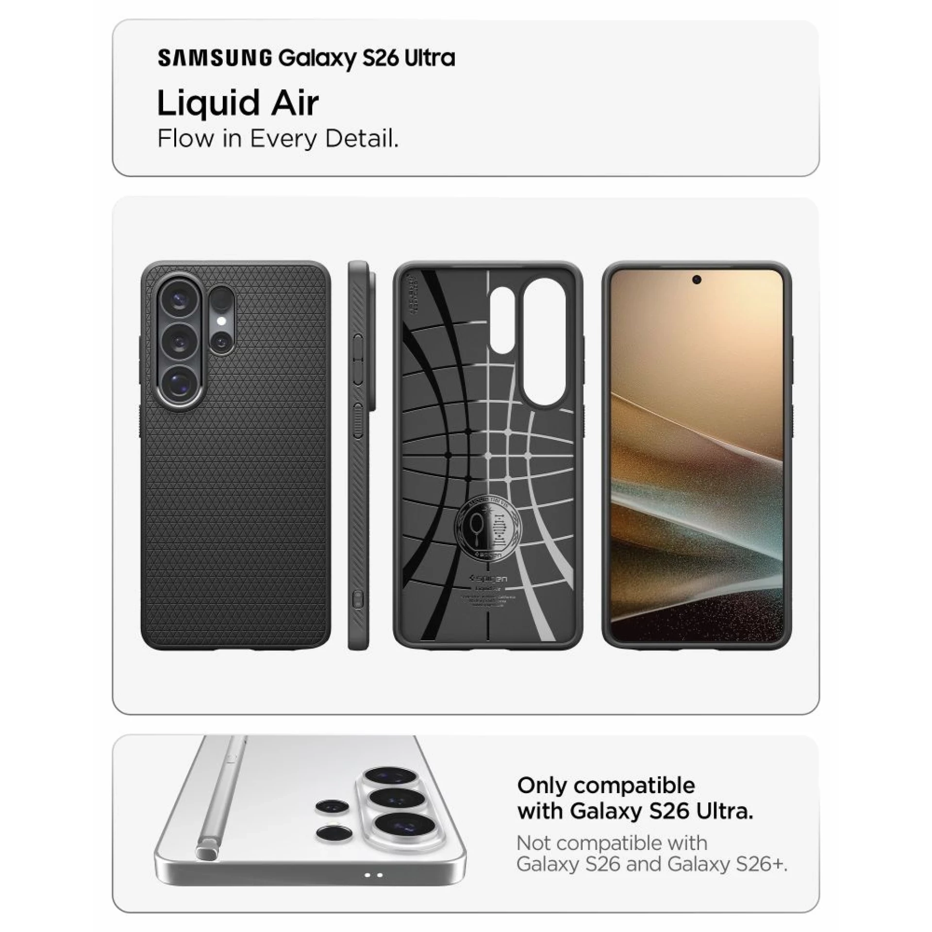 Maska Spigen Liquid Air za Samsung S26 Ultra crna
