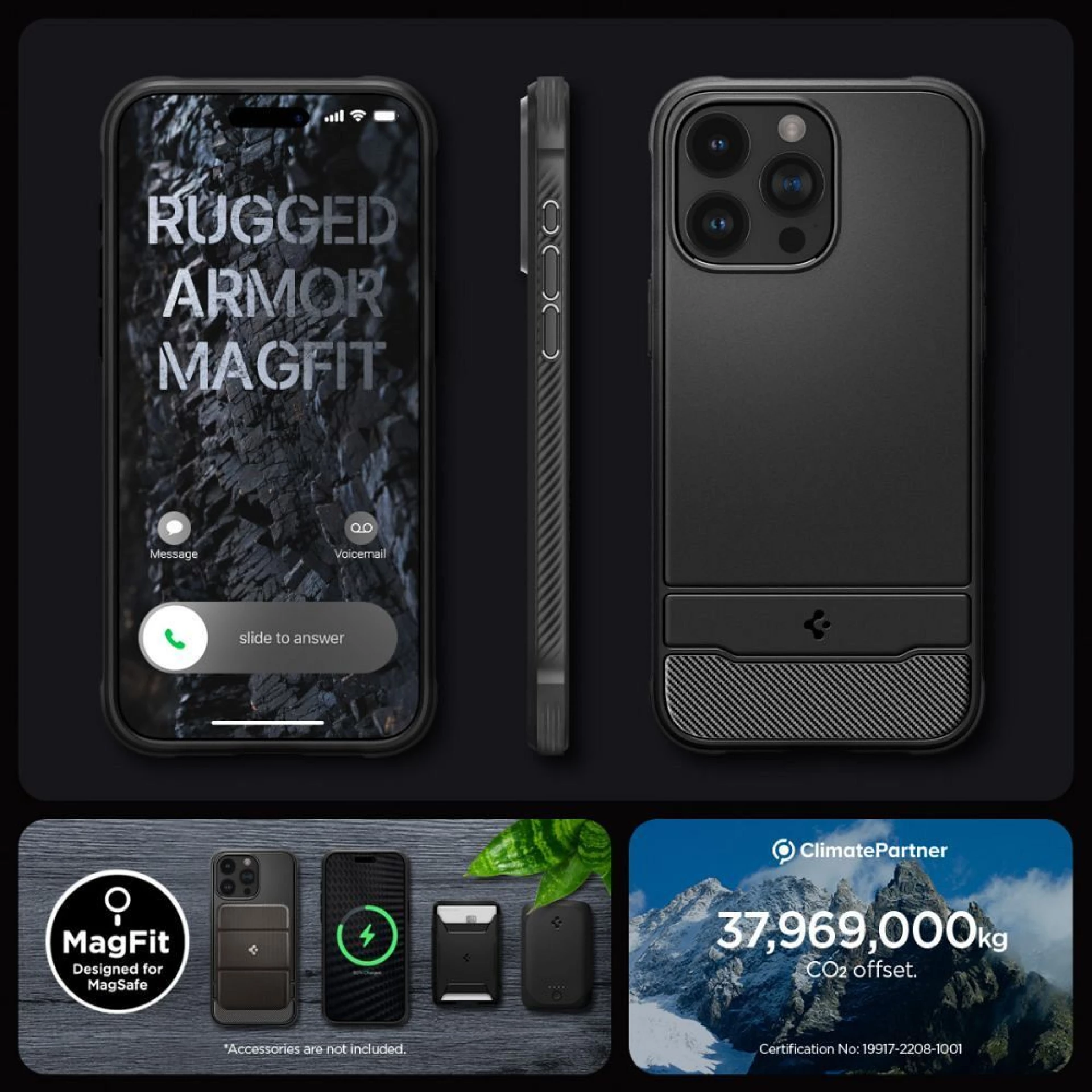 Maska SPIGEN MAG kompatibilna sa MAGSAFE za IPHONE 15 PRO mat crna