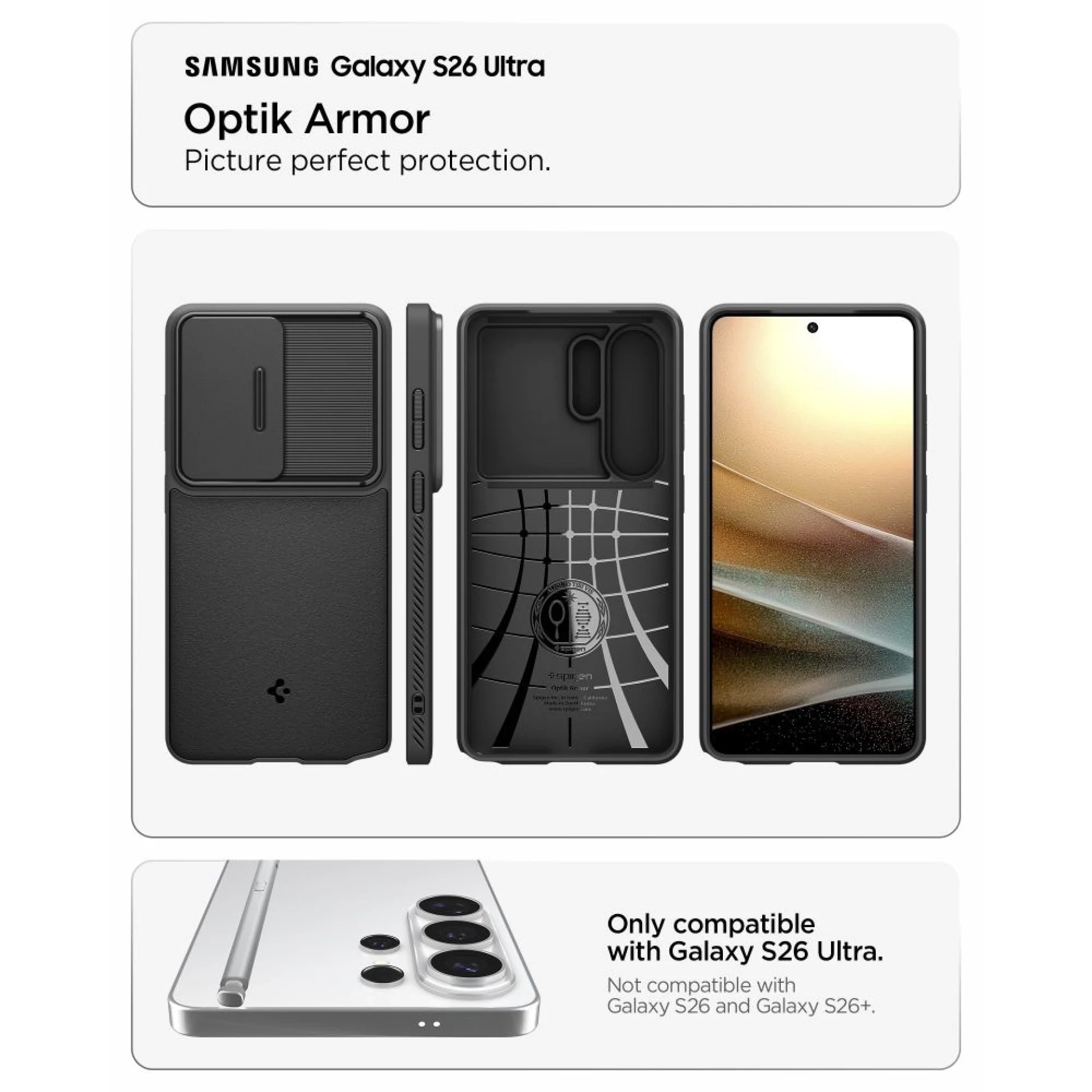 Maska Spigen Optik Armor Case za Samsung S26 Ultra crna