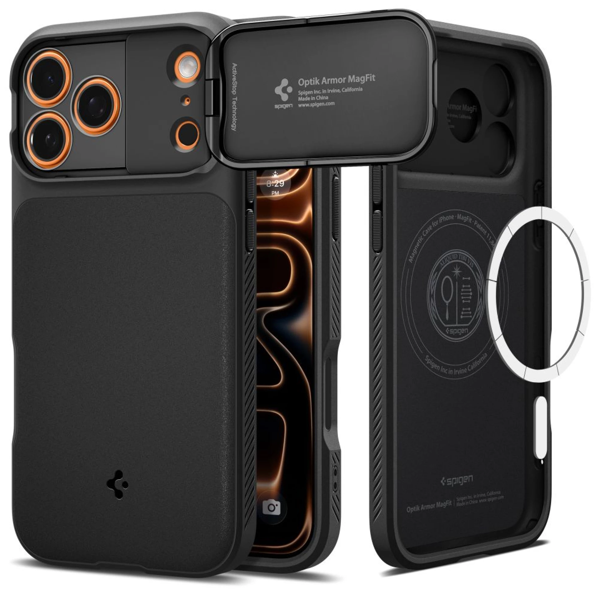 Maska Spigen Optik Armor MagSafe za iPhone 17 Pro crna