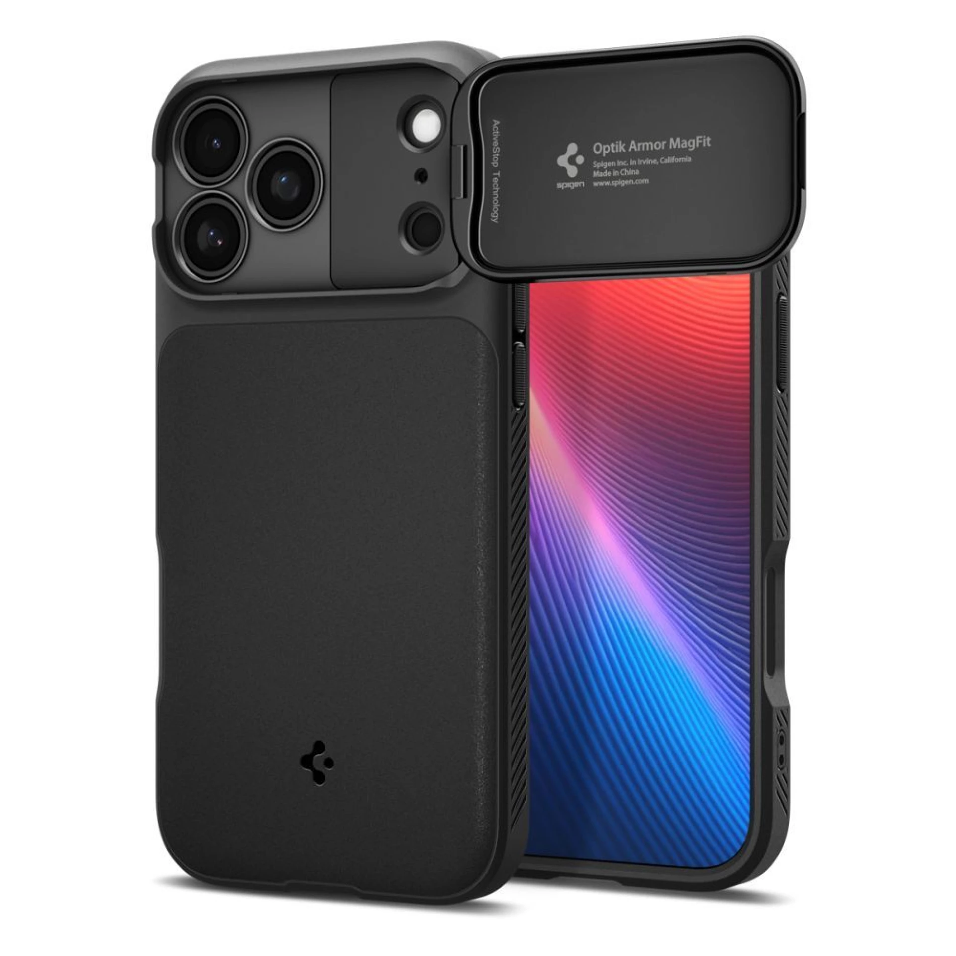 Maska Spigen Optik Armor MagSafe za iPhone 17 Pro Max crna