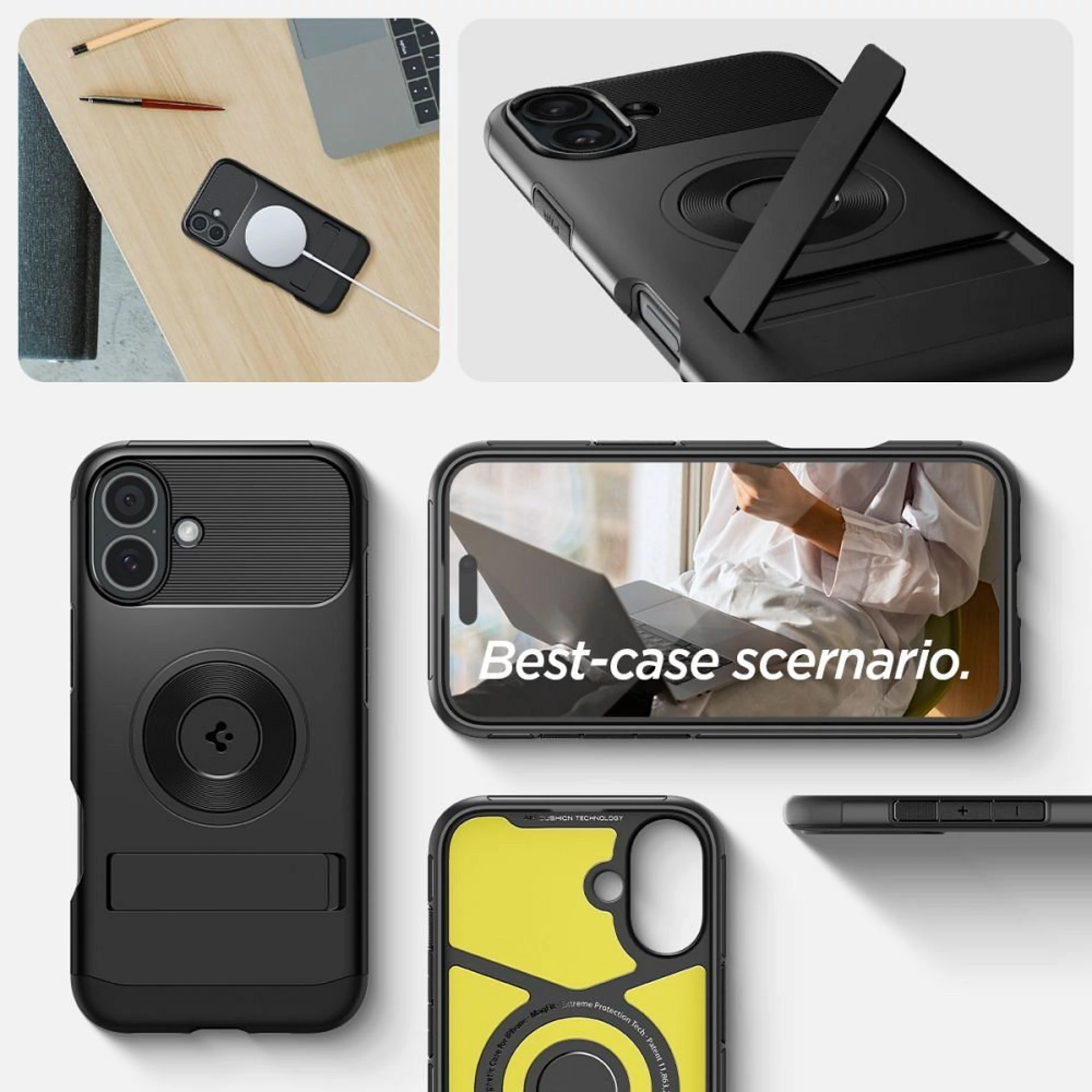 Maska SPIGEN Slim Armor komp.sa MagSafe za iPhone 16 crna