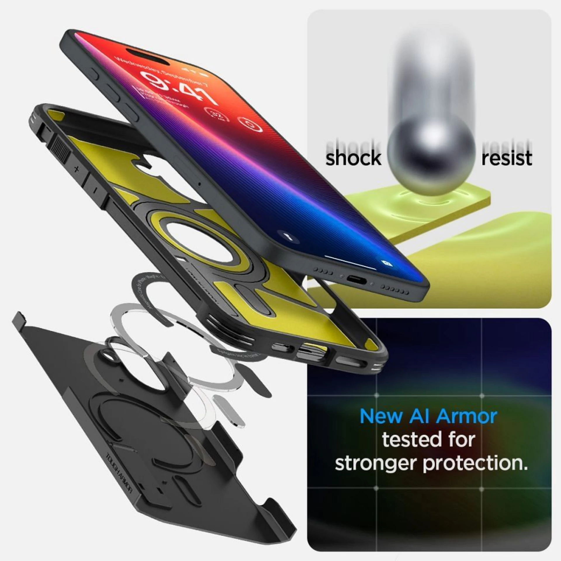 Maska SPIGEN Tough Armor komp.sa MagSafe za iPhone 16 crna