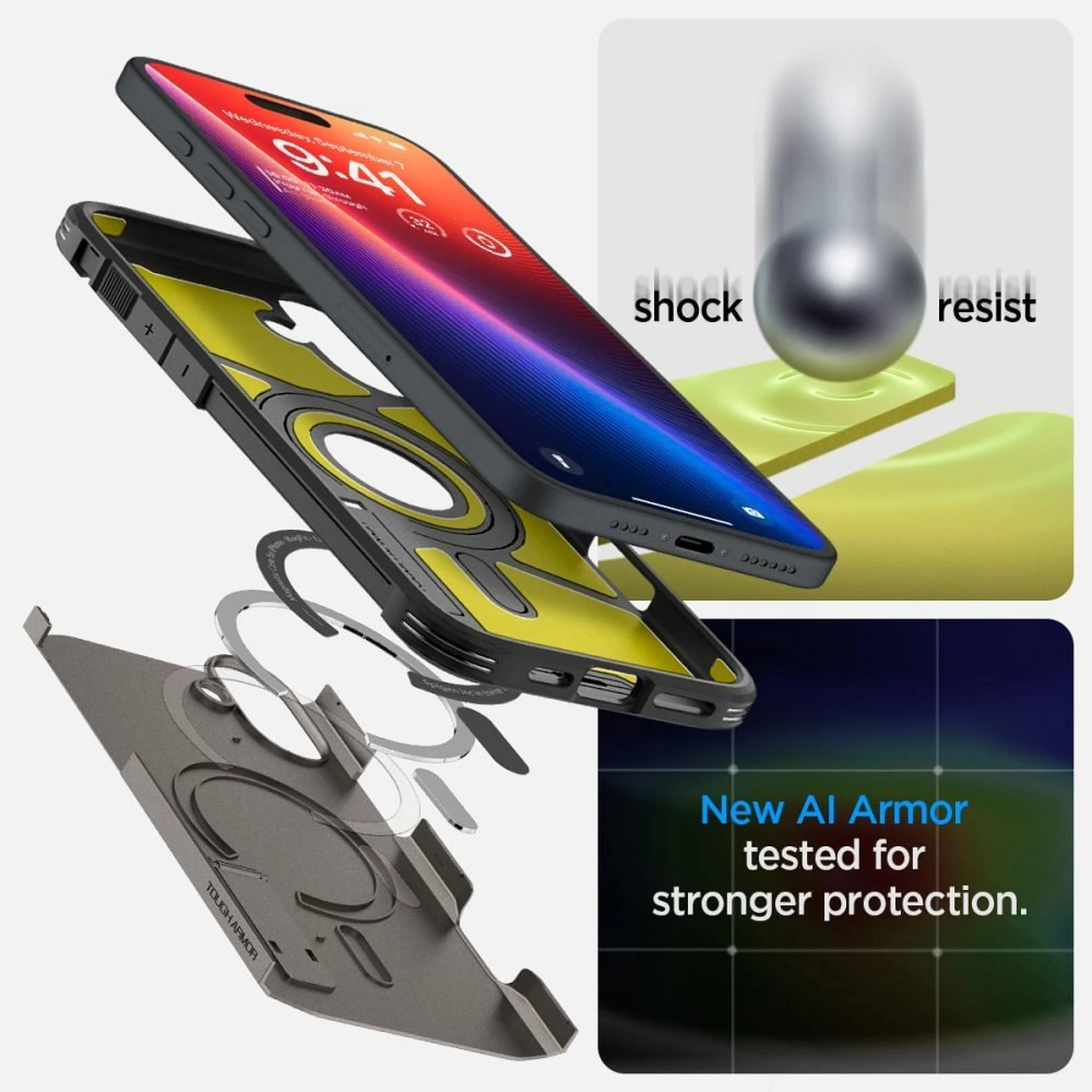 Maska SPIGEN Tough Armor komp.sa MagSafe za iPhone 16 gunmetal